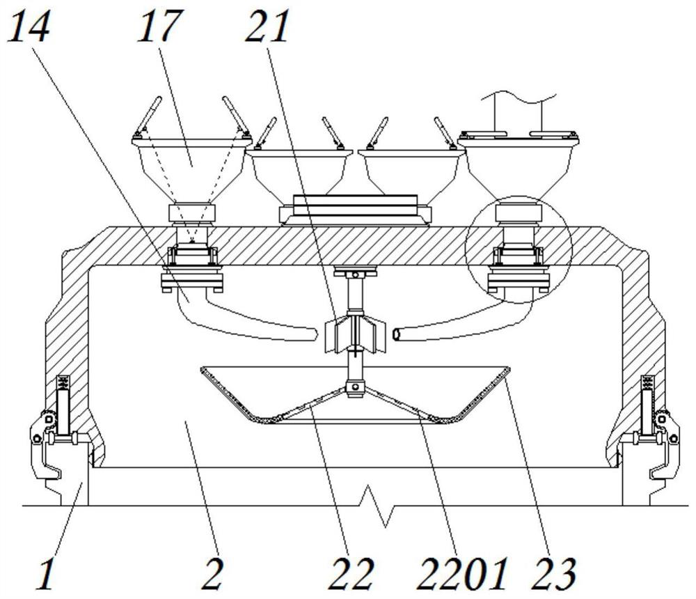 Sealing splash-proof mechanism for chemical liquid material proportioning and mixing treatment equipment