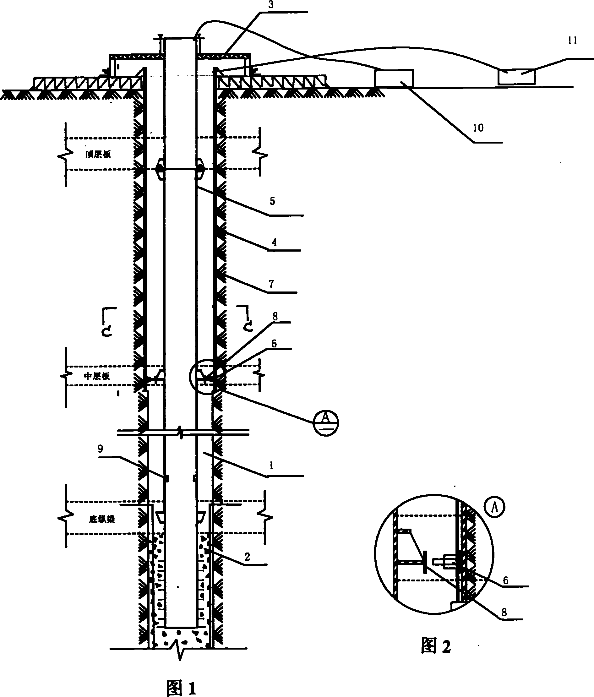 Steel pipe stake positioning and plumbing device for underground architecture