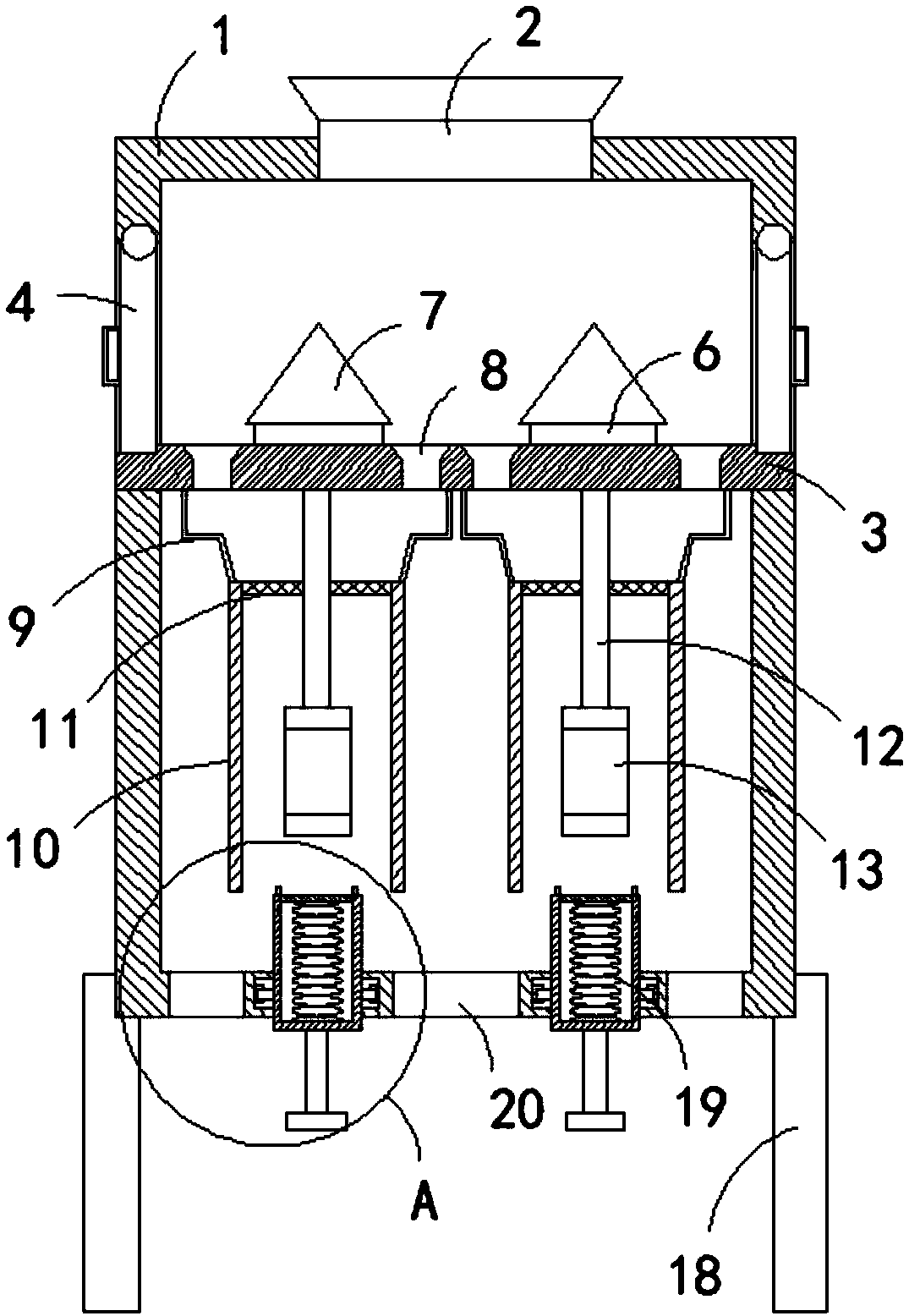 Device for removing iron-containing impurities from plastic raw materials