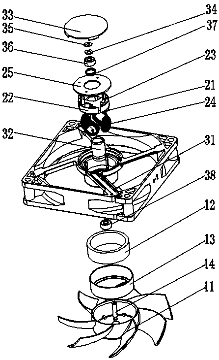 Small fan with novel waterproof and dustproof structure and brushless motor with outer rotor