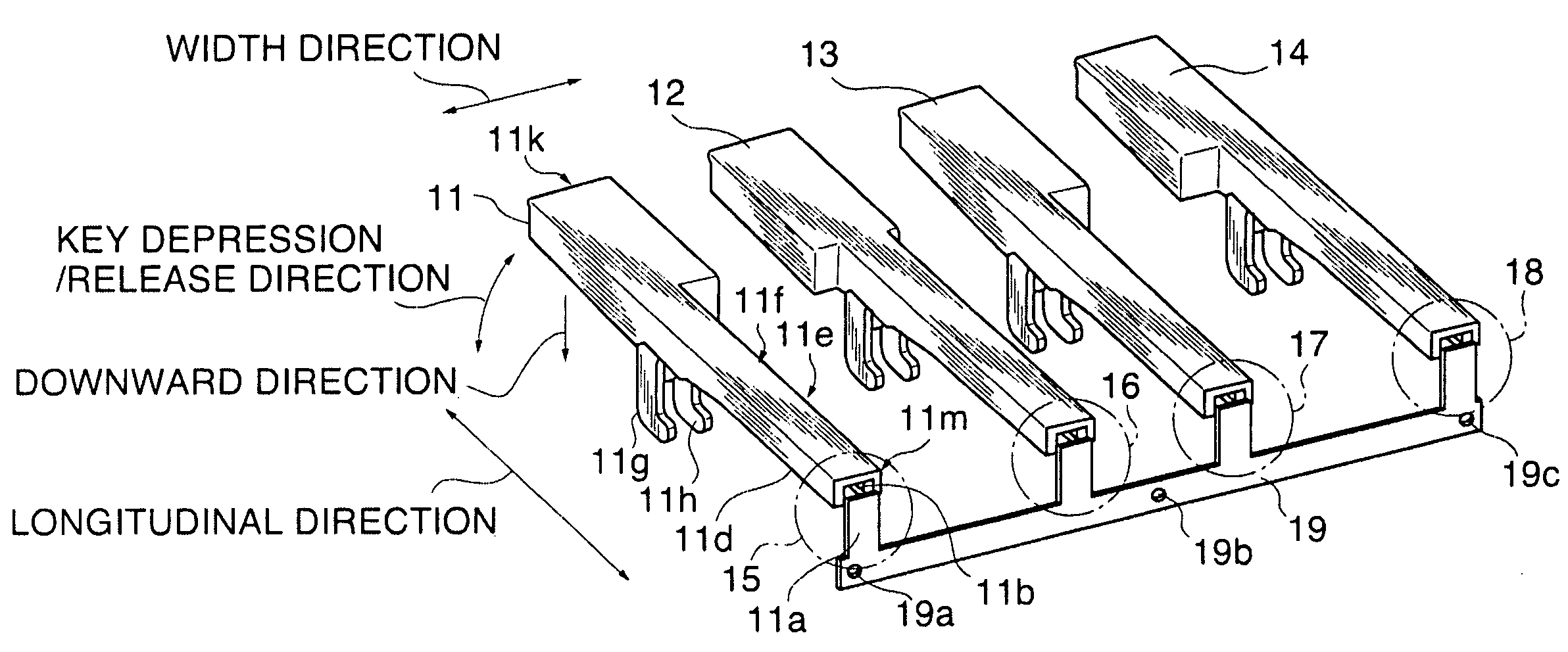 Keyboard apparatus of electronic keyboard instrument