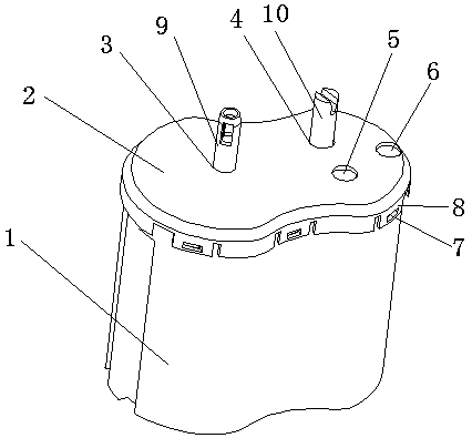 A three-chamber connected sample detection cup