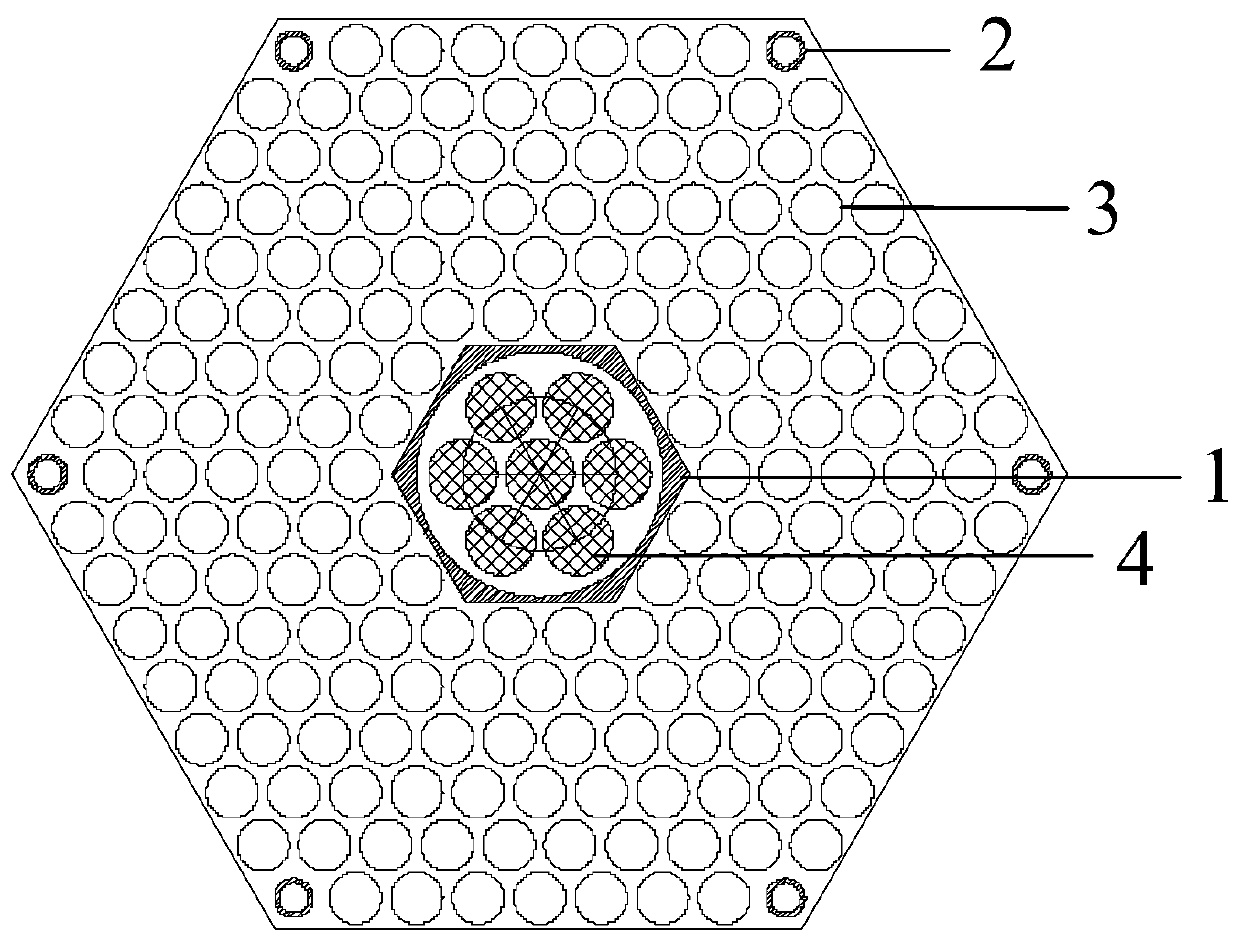 Single-flow supercritical water cooled reactor based on regular hexagonal fuel assemblies