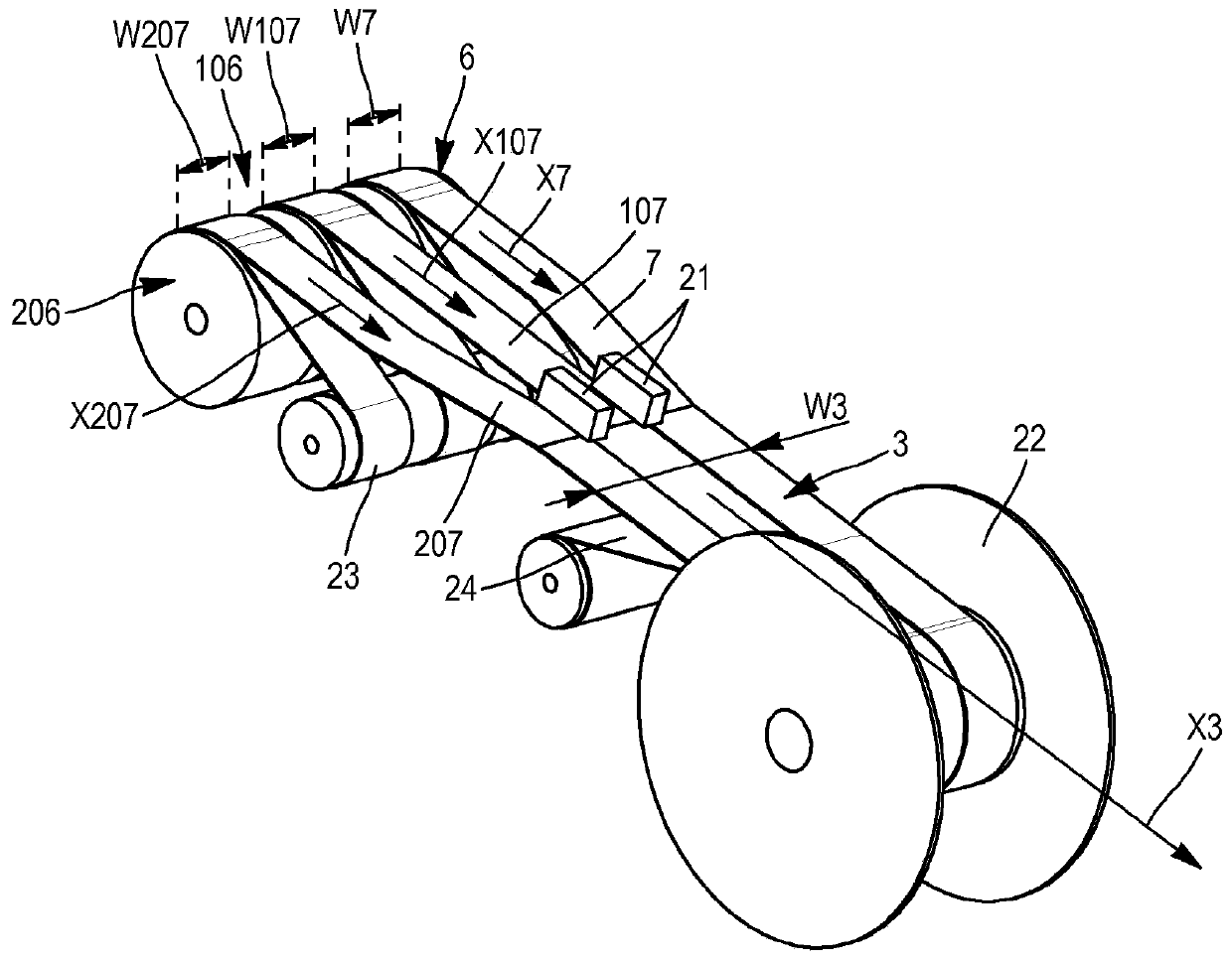 Method for producing webs for reinforcement ply of a tyre by butt-joining of straight-wire strips