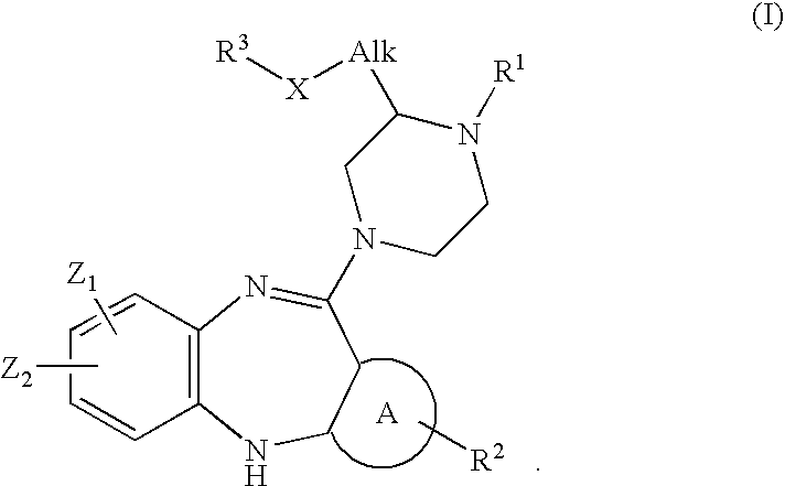 Piperazine substituted aryl benzodiazepines