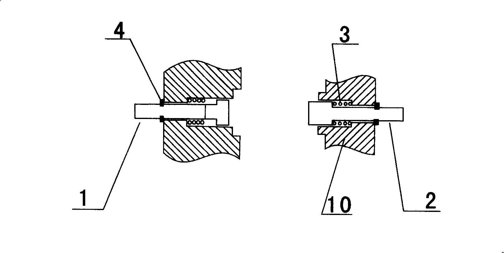 Axial elastic force-applying connection method for electric connector contact pair