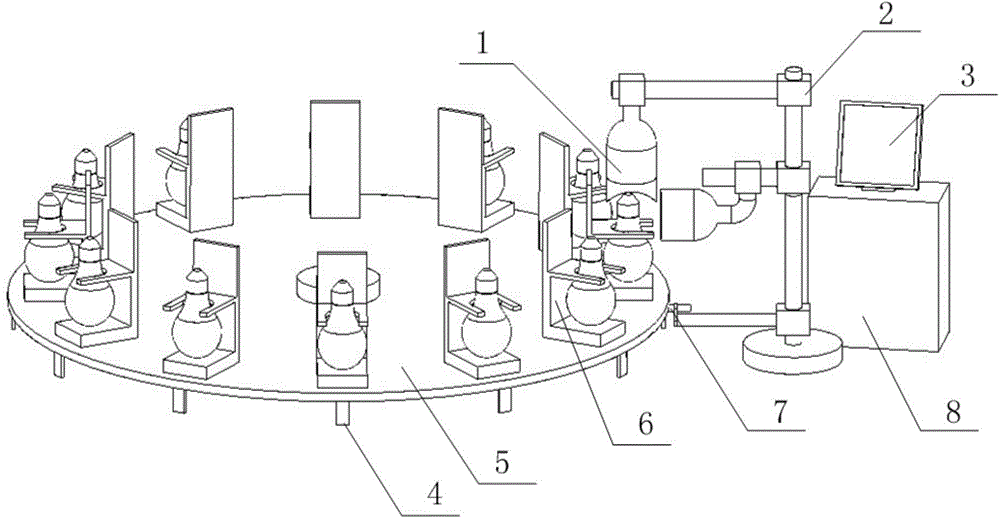 Lamp head tin scolding contact qualified rate detecting device and method