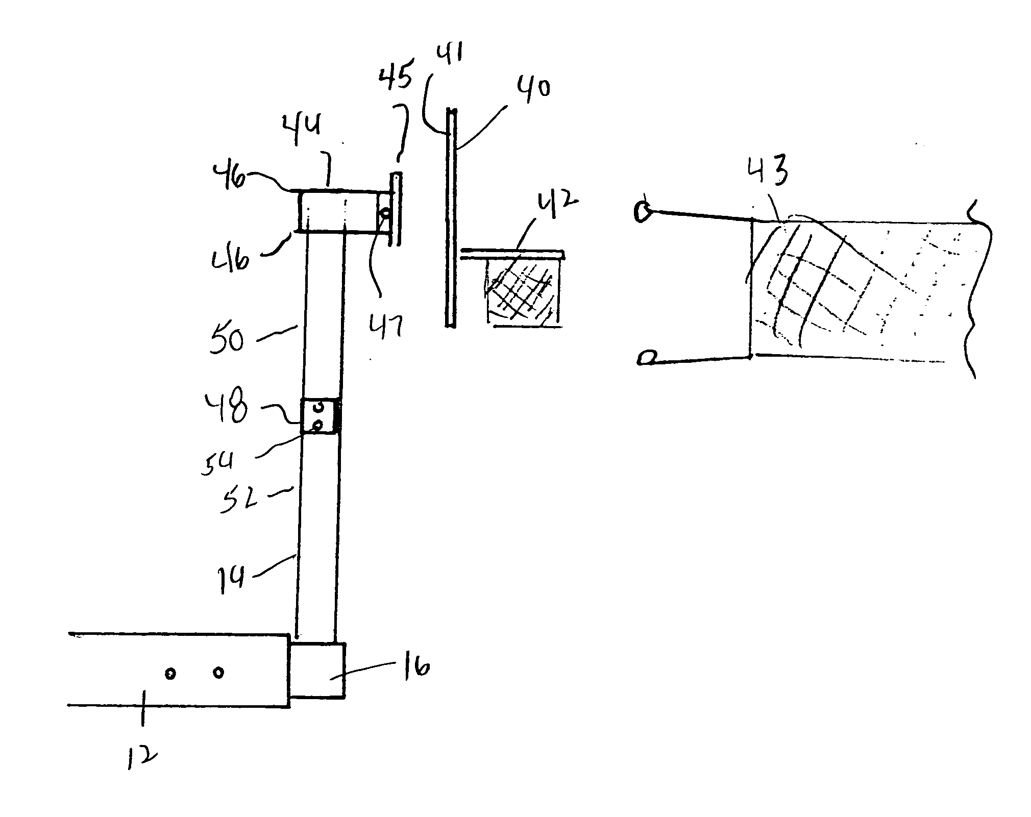 Trailer hitch assembly for support of a basketball backboard or net assembly