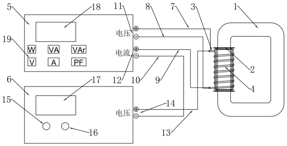 Method and system for measuring frequency characteristic of iron core of dry-type voltage transformer