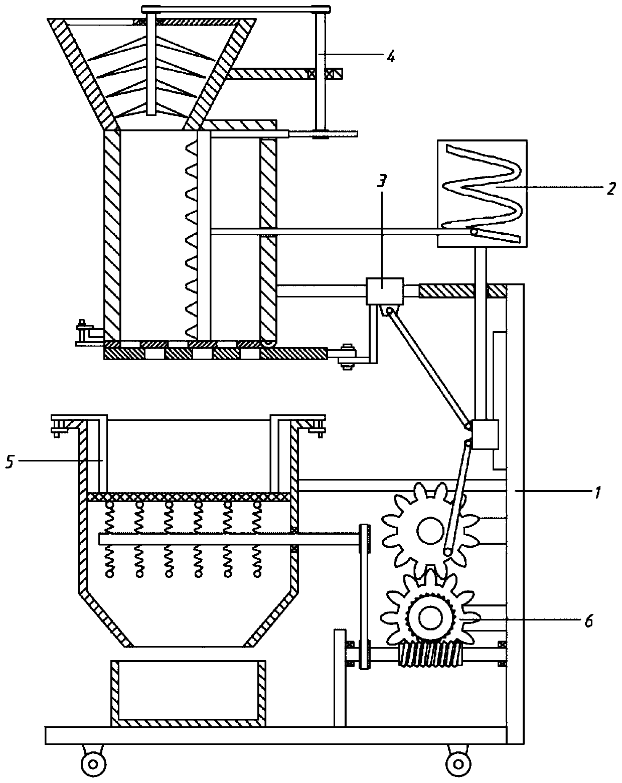 Husking and sieving robot for sesamum indicum production use as well as husking and sieving method thereof