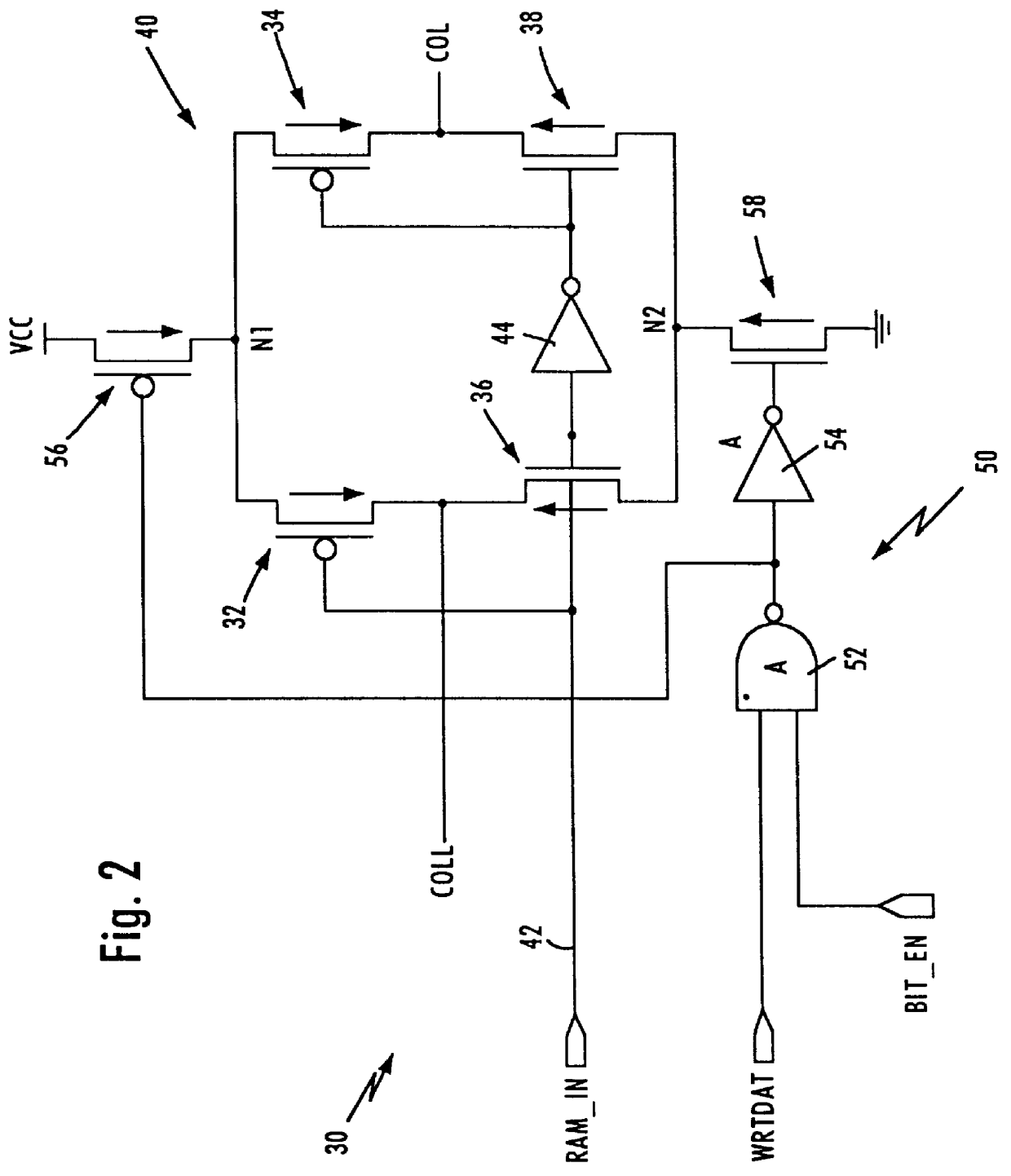 Random access memory having bit selectable mask for memory writes