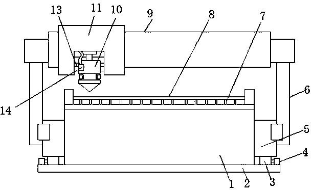 Steel plate machining device with laser cutting machine head capable of being conveniently replaced