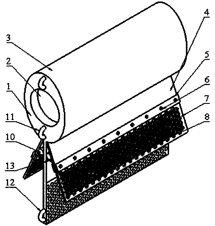 Folding mesh oil containment boom for coping with torrent rivers and laying method of folding mesh oil containment boom