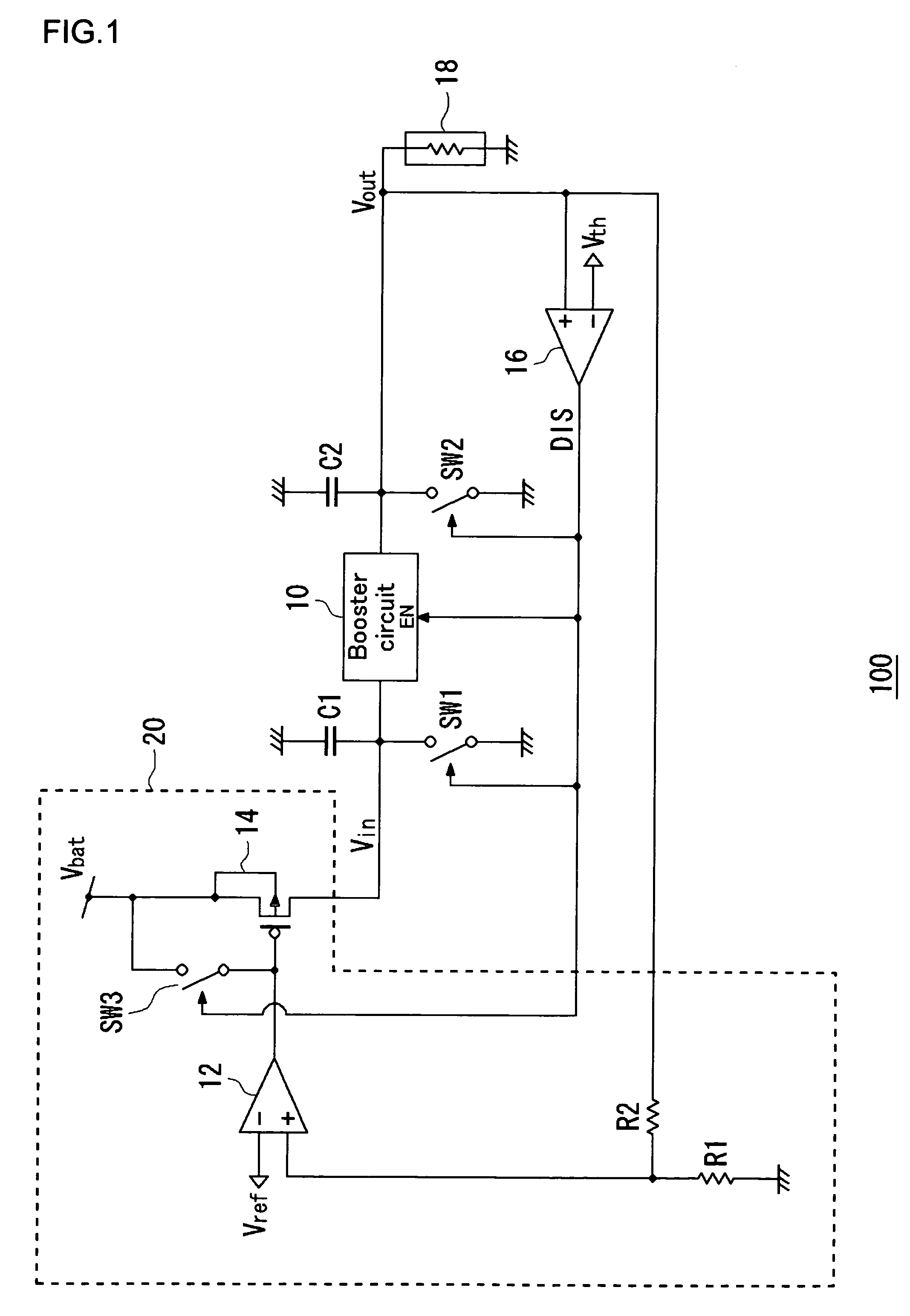 Power supply apparatus provided with regulation function and boosting of a regulated voltage