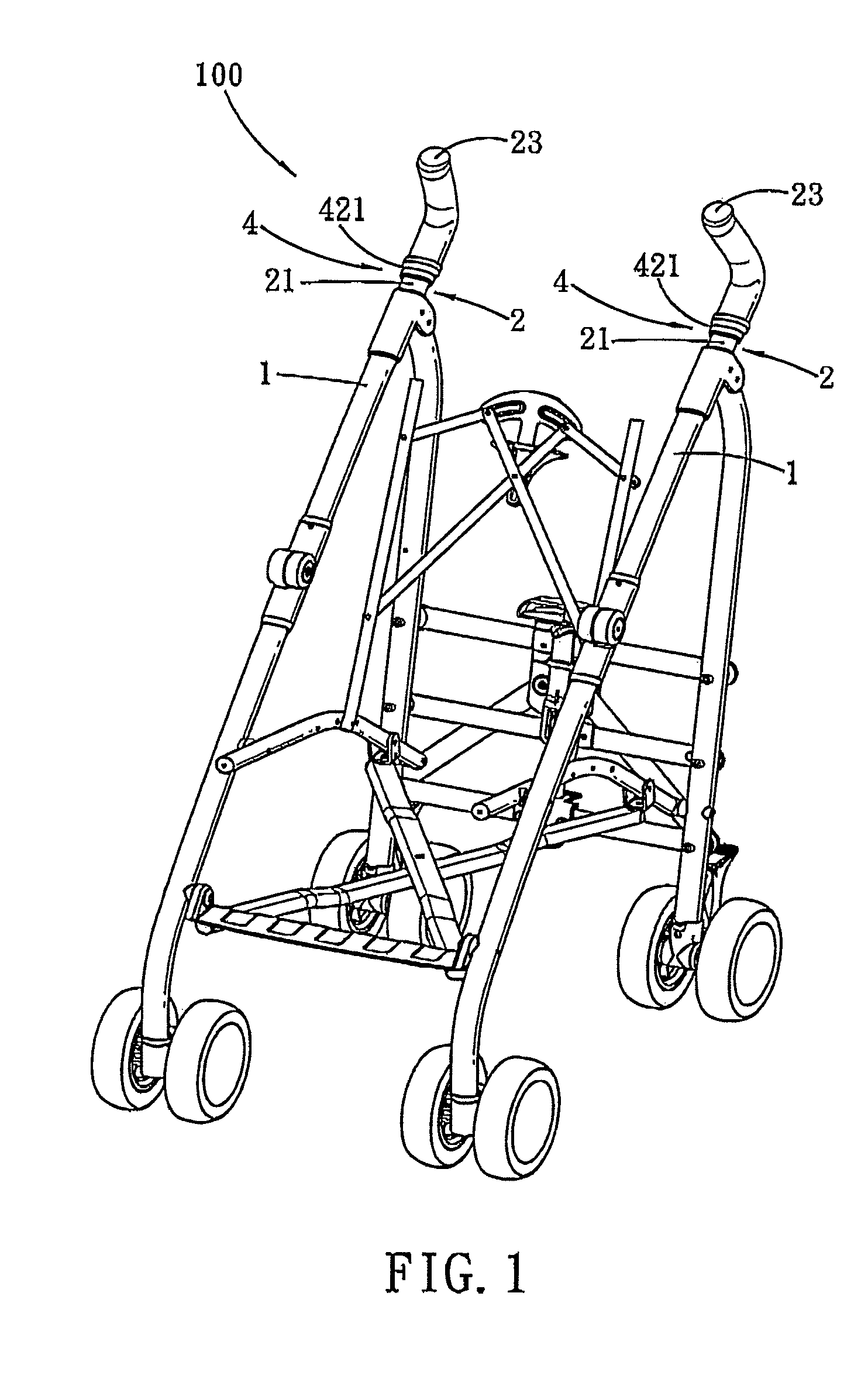 Stroller and handle height adjusting mechanism thereof