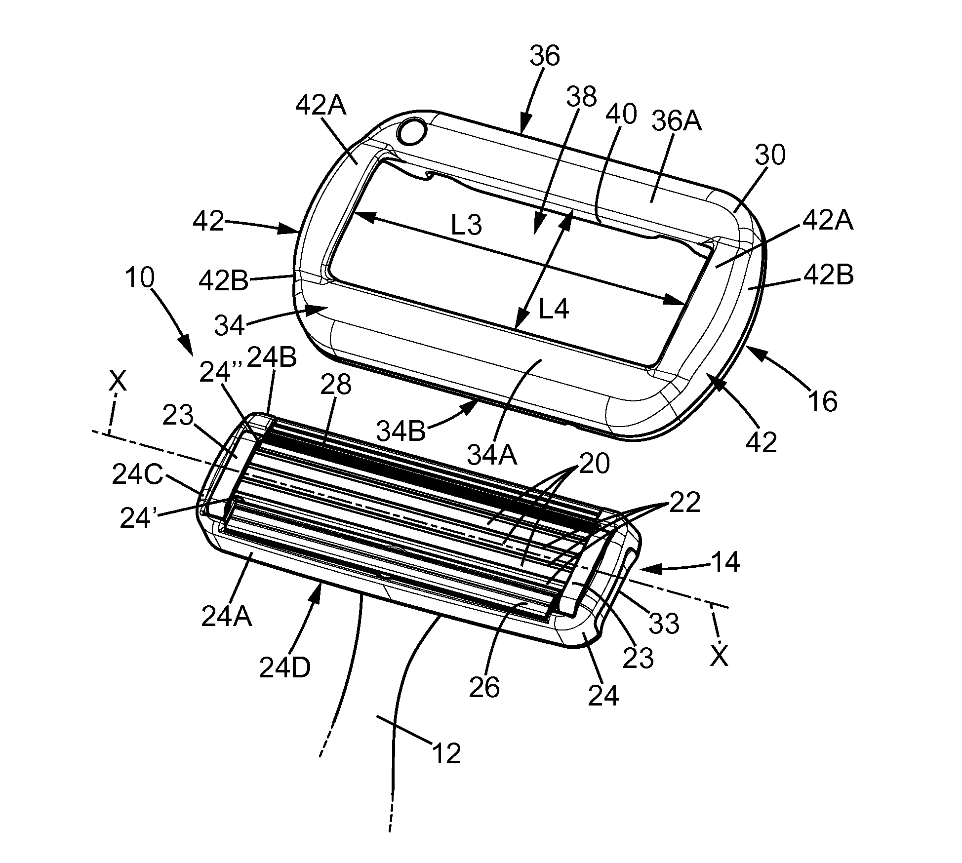 Shaving blade assembly with a blade unit and a skin contact member