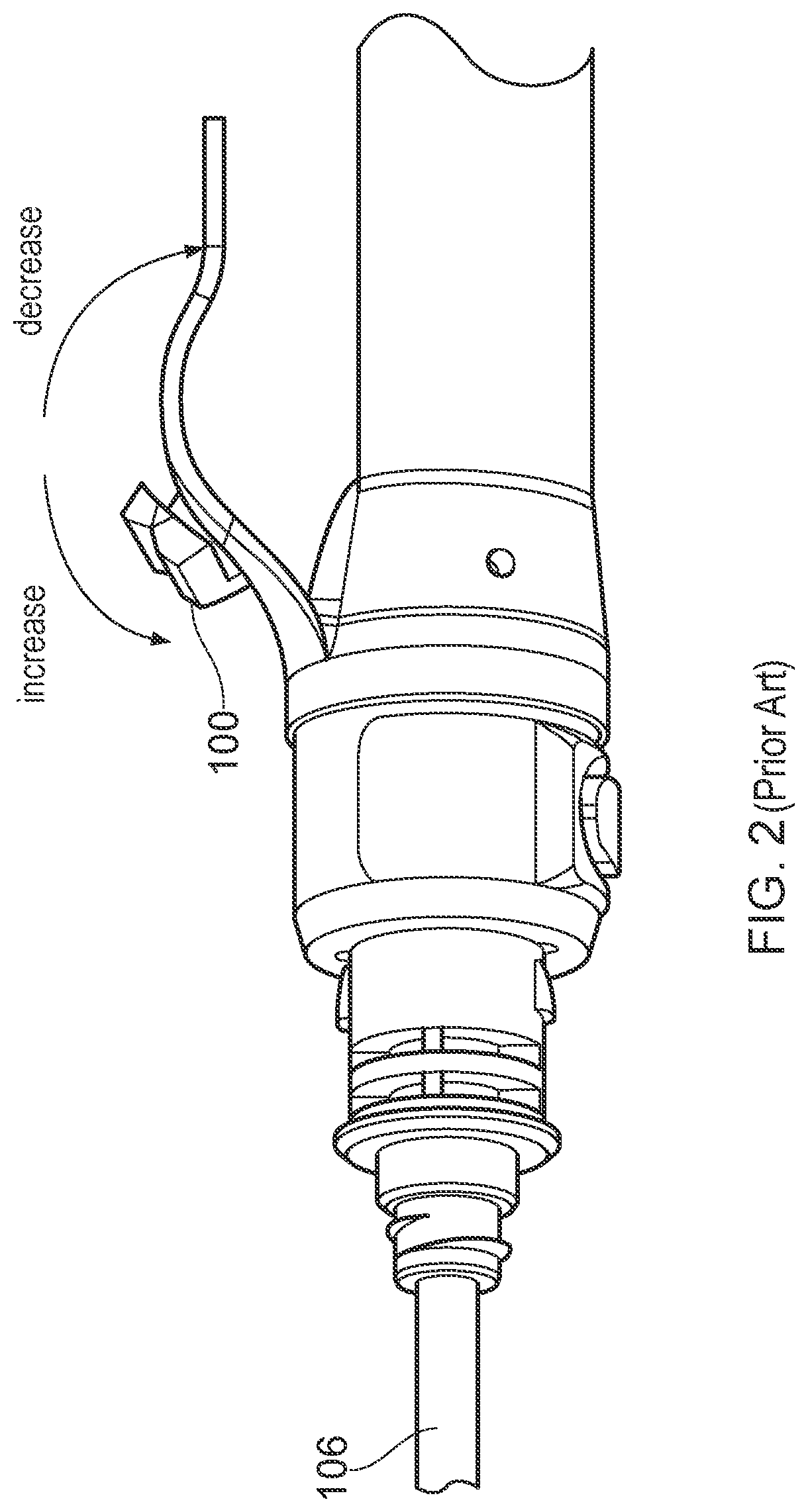 Flow valve position sensor for an electrosurgical device