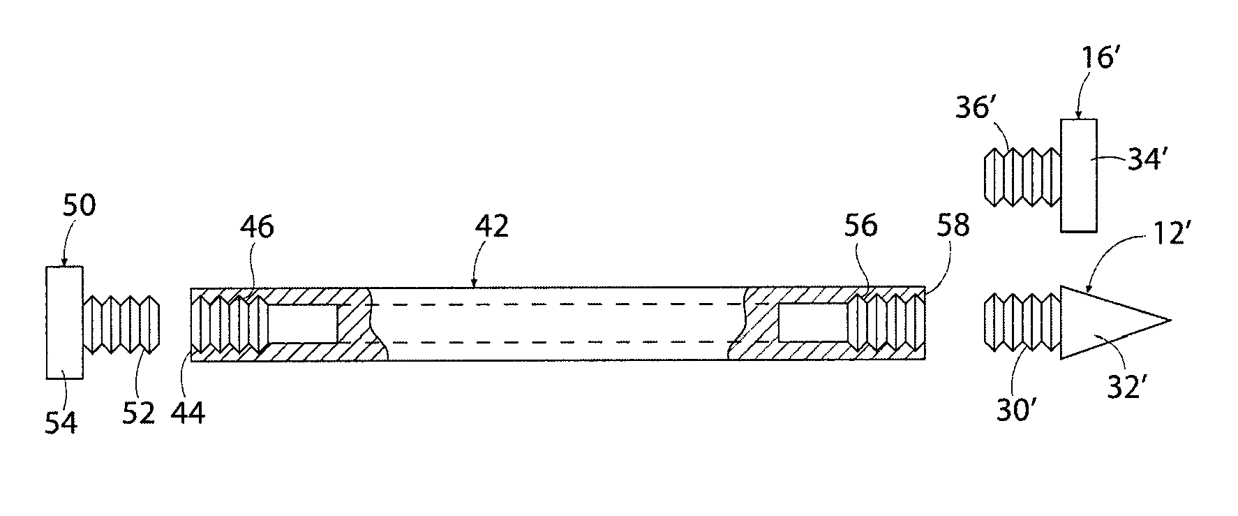 Bone bolt assembly for attaching supporting implants to bones, for holding multiple bones in relative positions, and for holding together fractured bone fragments