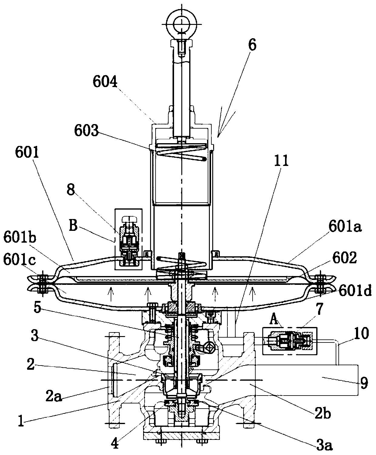 Gas pressure regulator anti-surge device