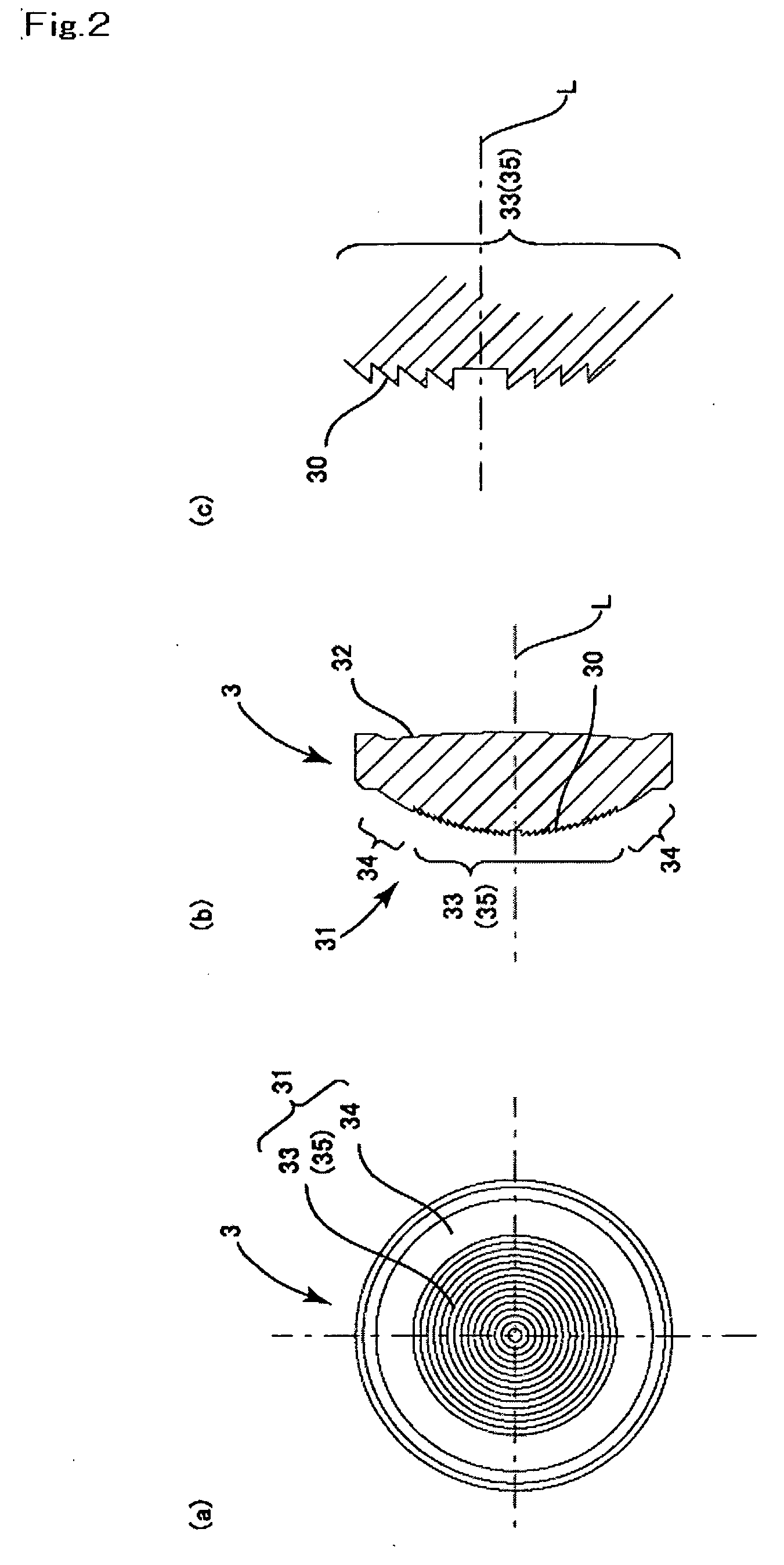 Optical element, lens and optical head device