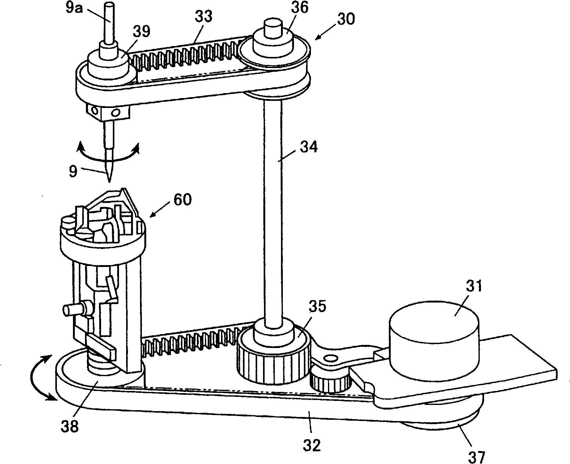 Buttonholing machine