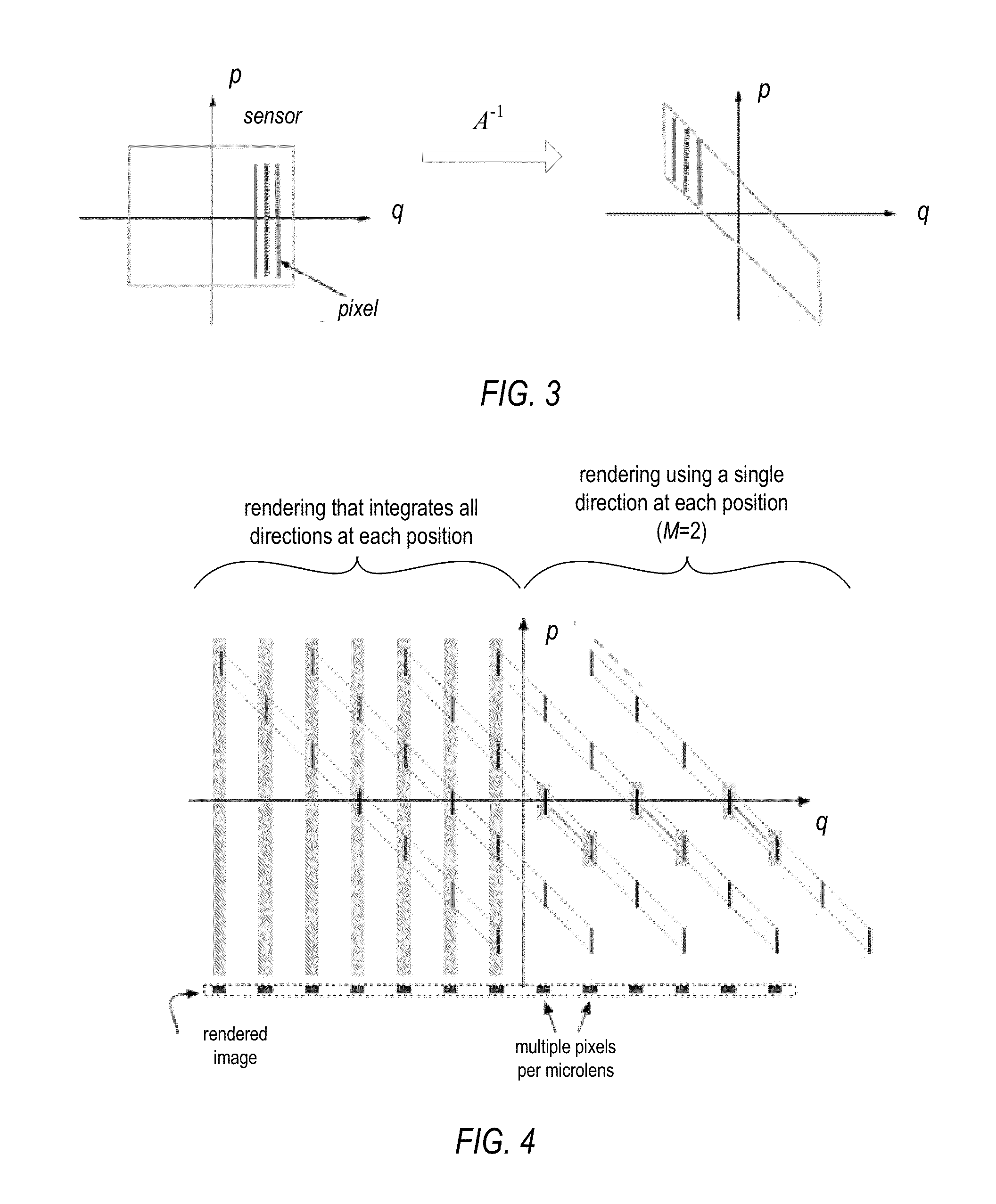 Methods, Apparatus, and Computer-Readable Storage Media for Blended Rendering of Focused Plenoptic Camera Data