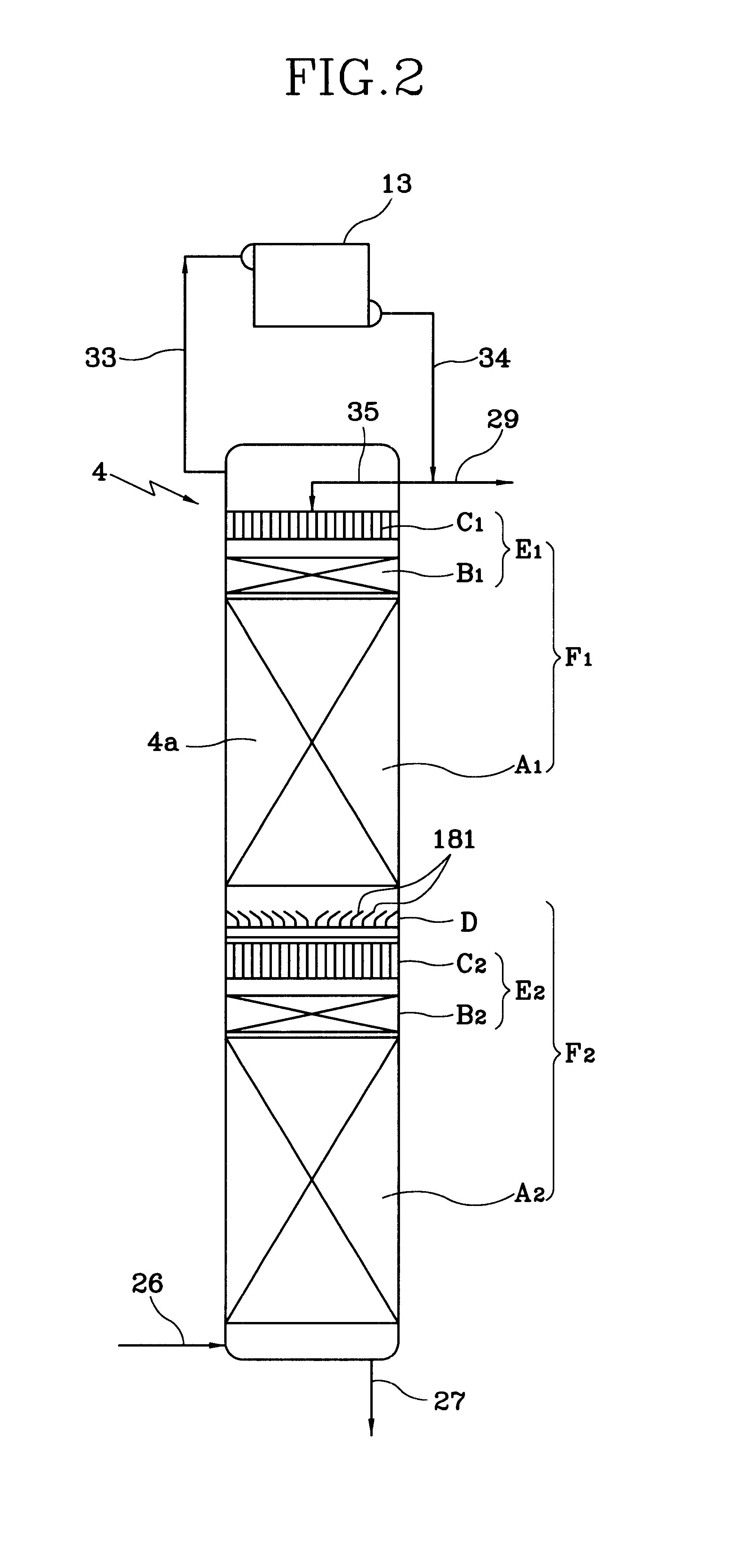 Vapor-liquid contactor, cryogenic air separation unit and method of gas separation