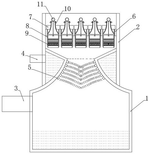 An anti-clogging particulate adsorber for high-temperature exhaust gas