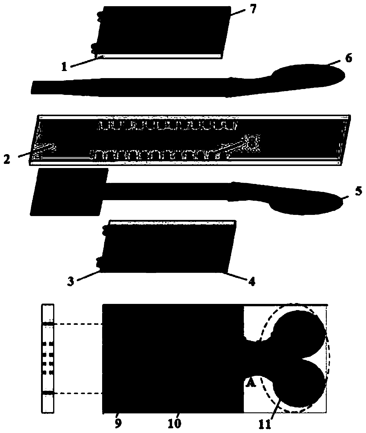 Antipodal Vivaldi antenna with substrate integrated double-ridge waveguide feed and application thereof