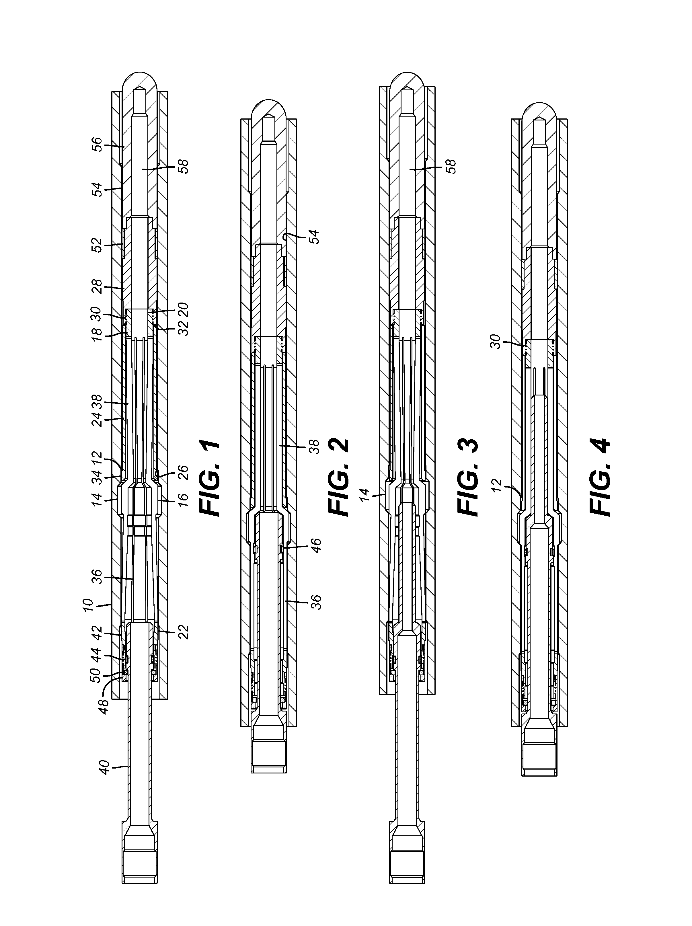 Flexible collet anchor assembly with compressive load transfer feature