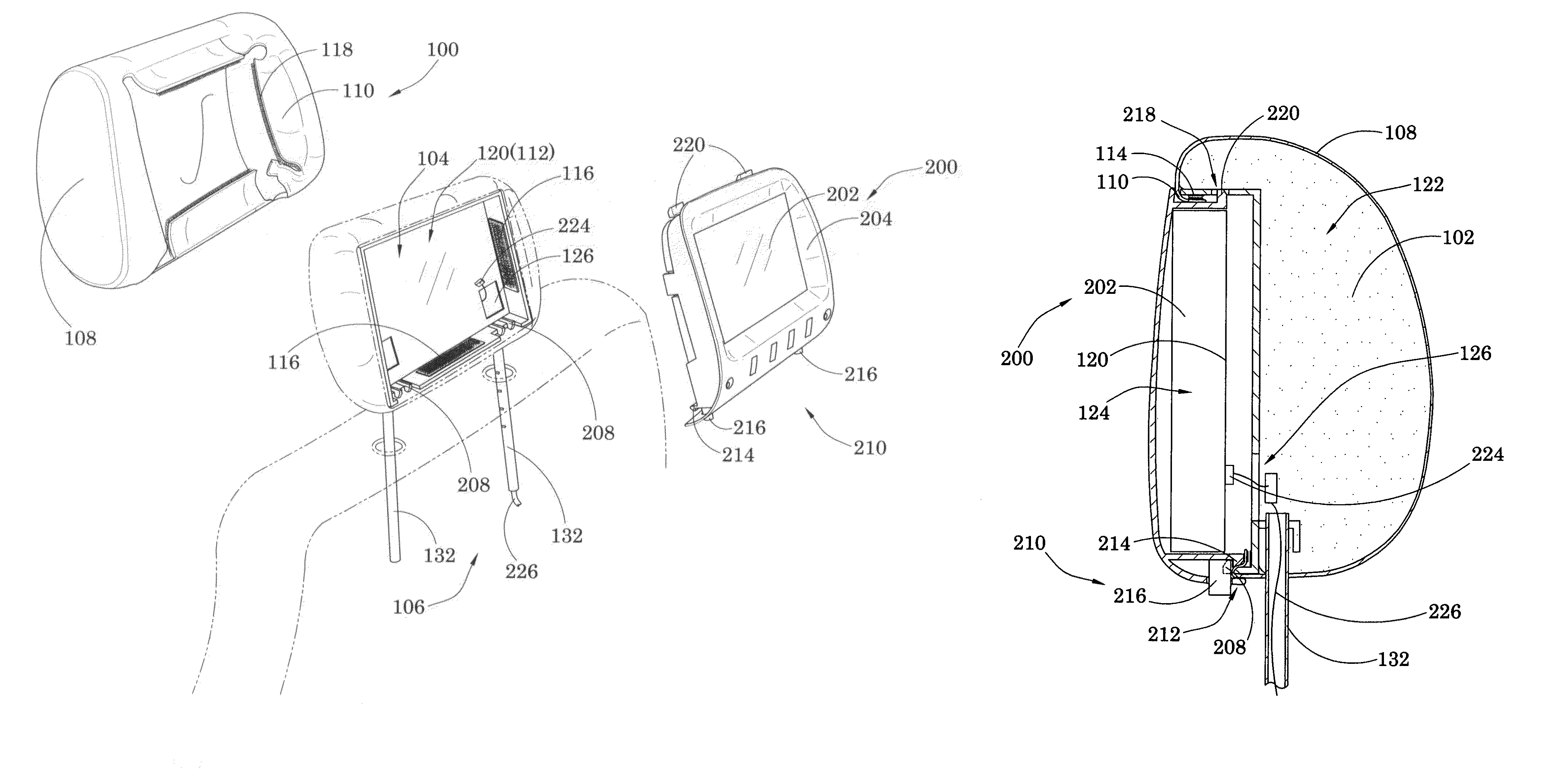 Vehicle seat head rest with built-in electronic appliance