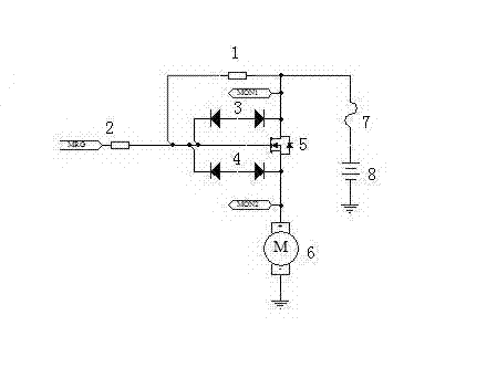 Direct current motor control circuit with heat protection function