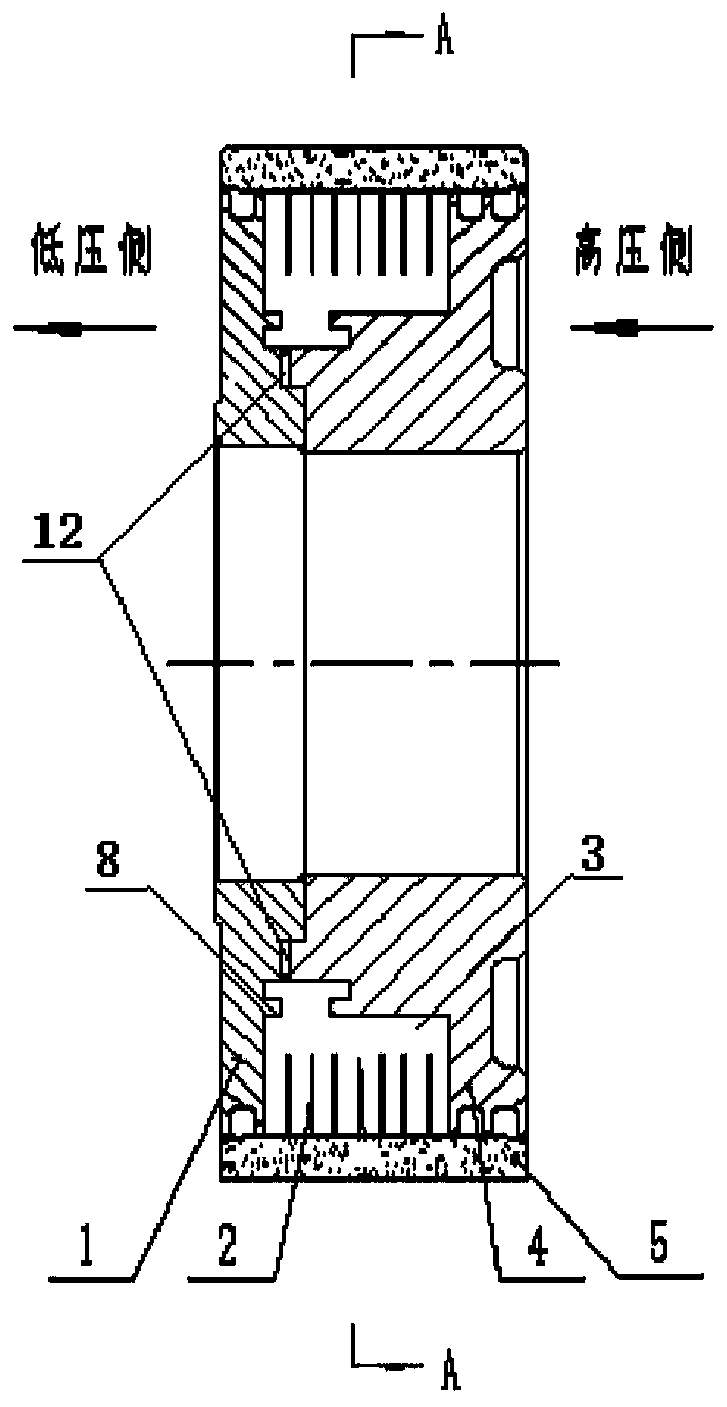 Rotating sheet type high-temperature high-pressure gas (liquid) elastic contact type dynamic sealing device and preparation method