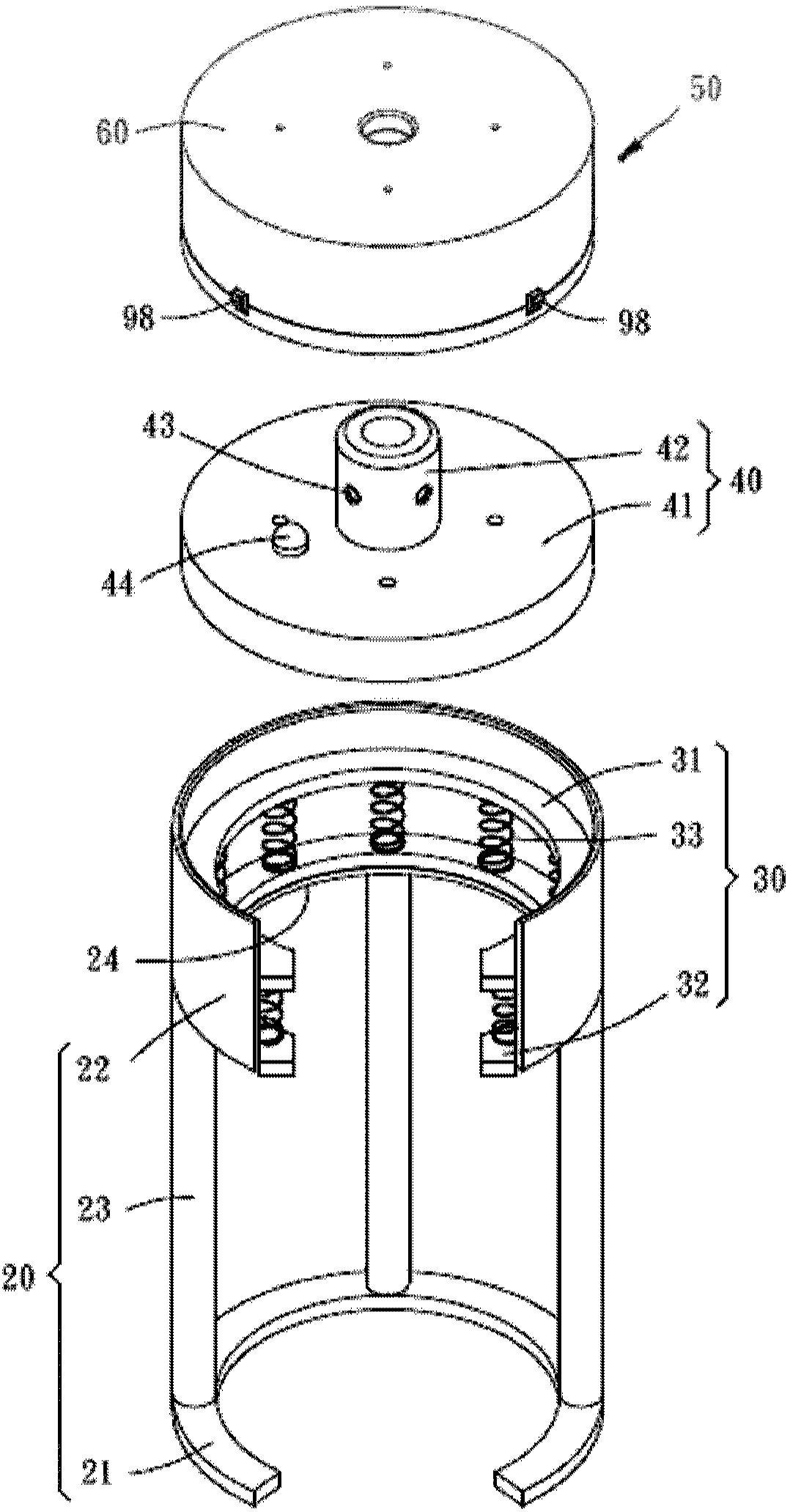 Mechanical changer for changing end effectors