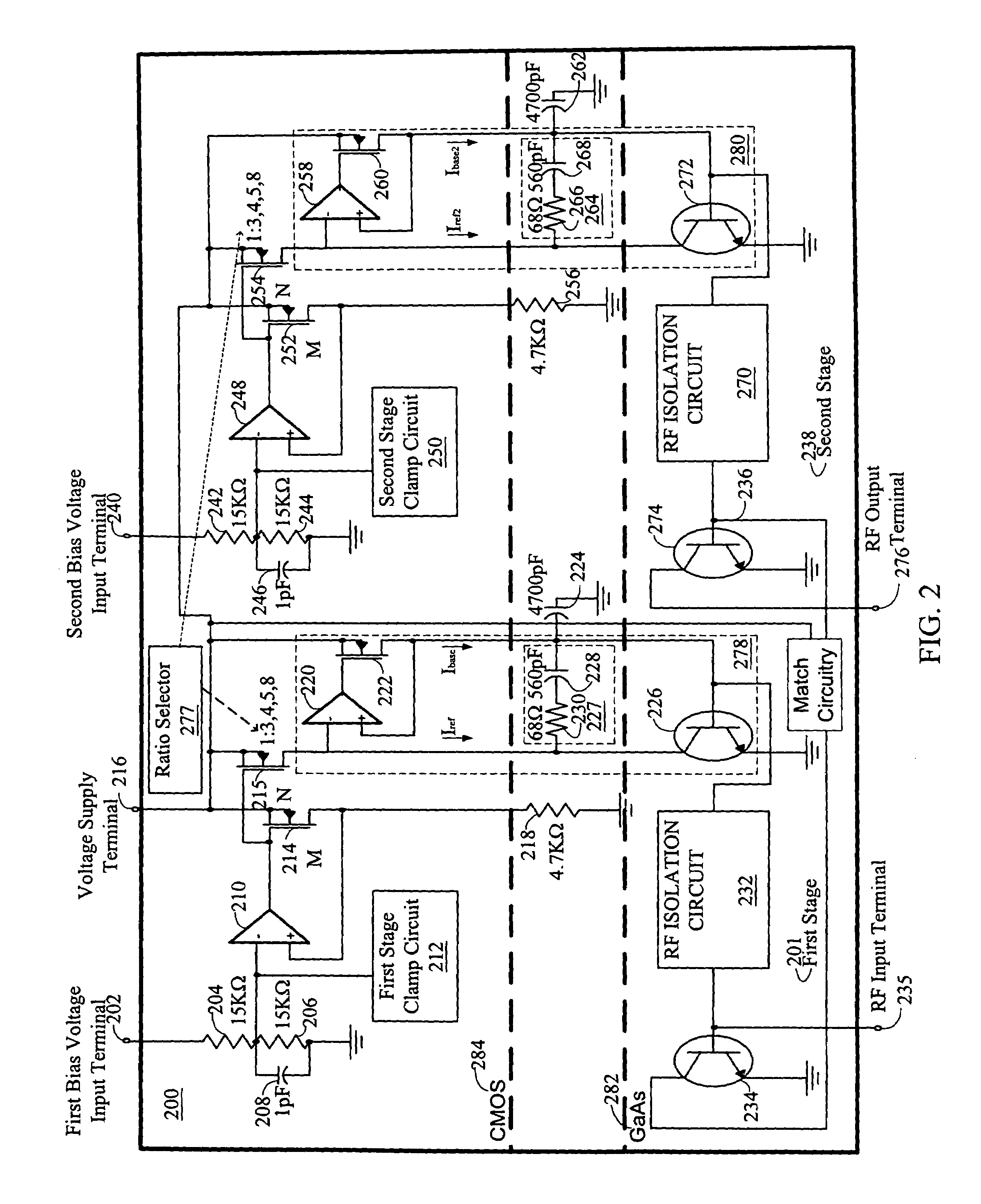 Constant current biasing circuit for linear power amplifiers