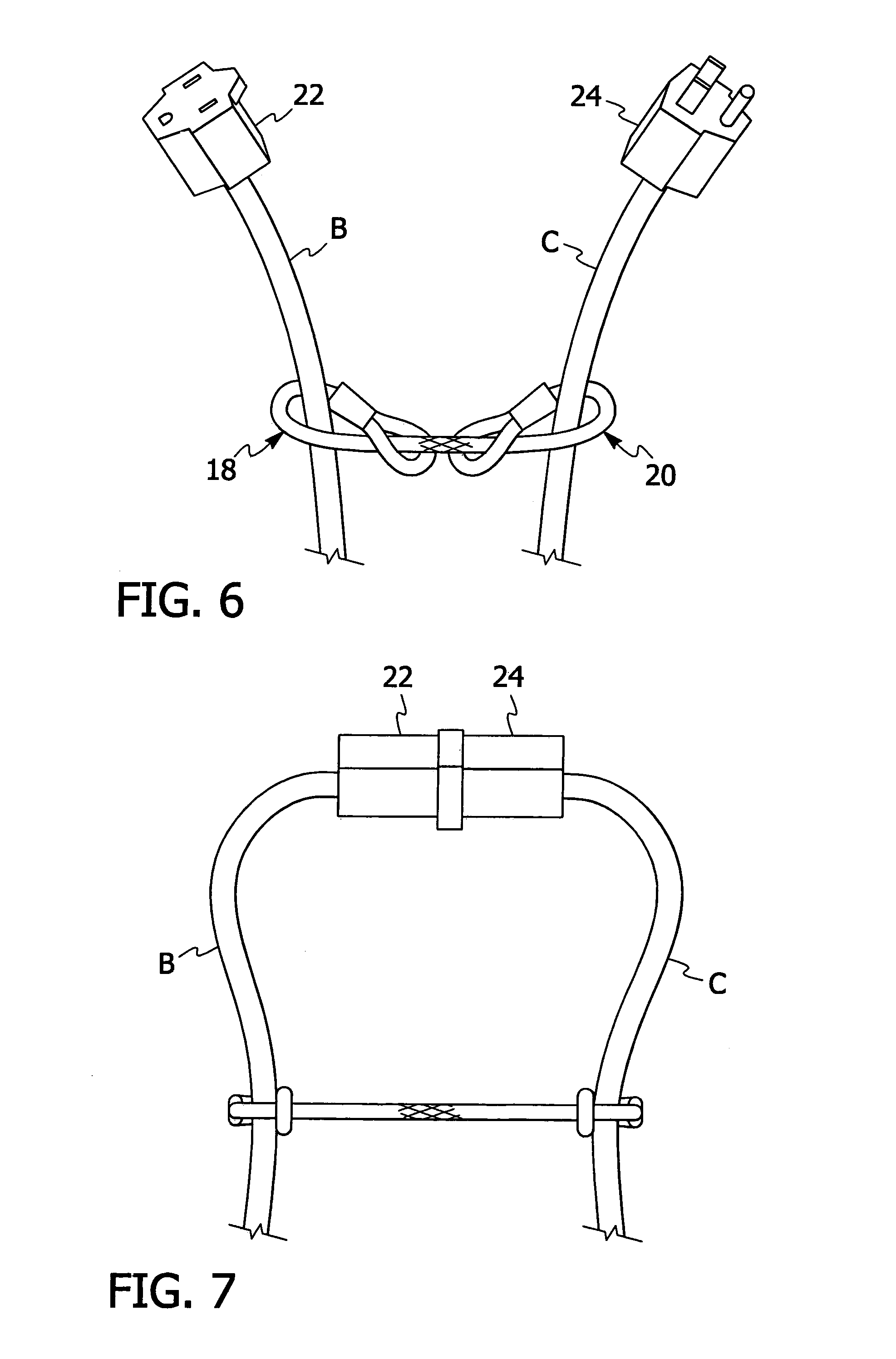 Apparatus and method securely connecting mating ends of multiple power cords