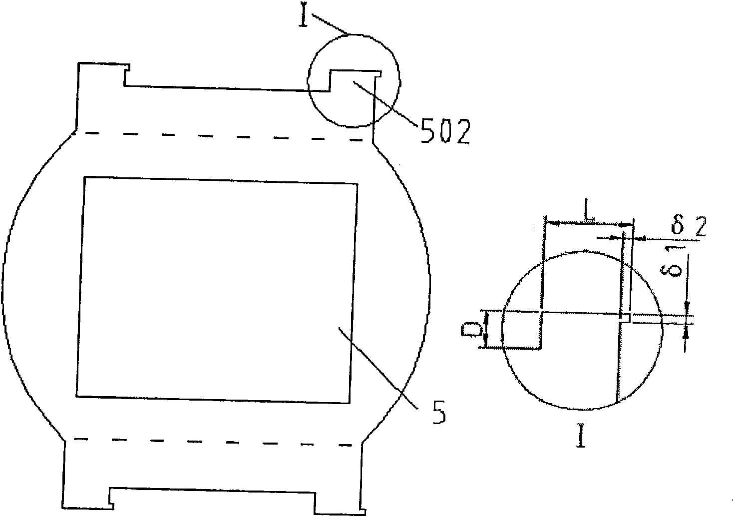 Assembled structure of large area array infrared detector on cold platform and assembled method thereof