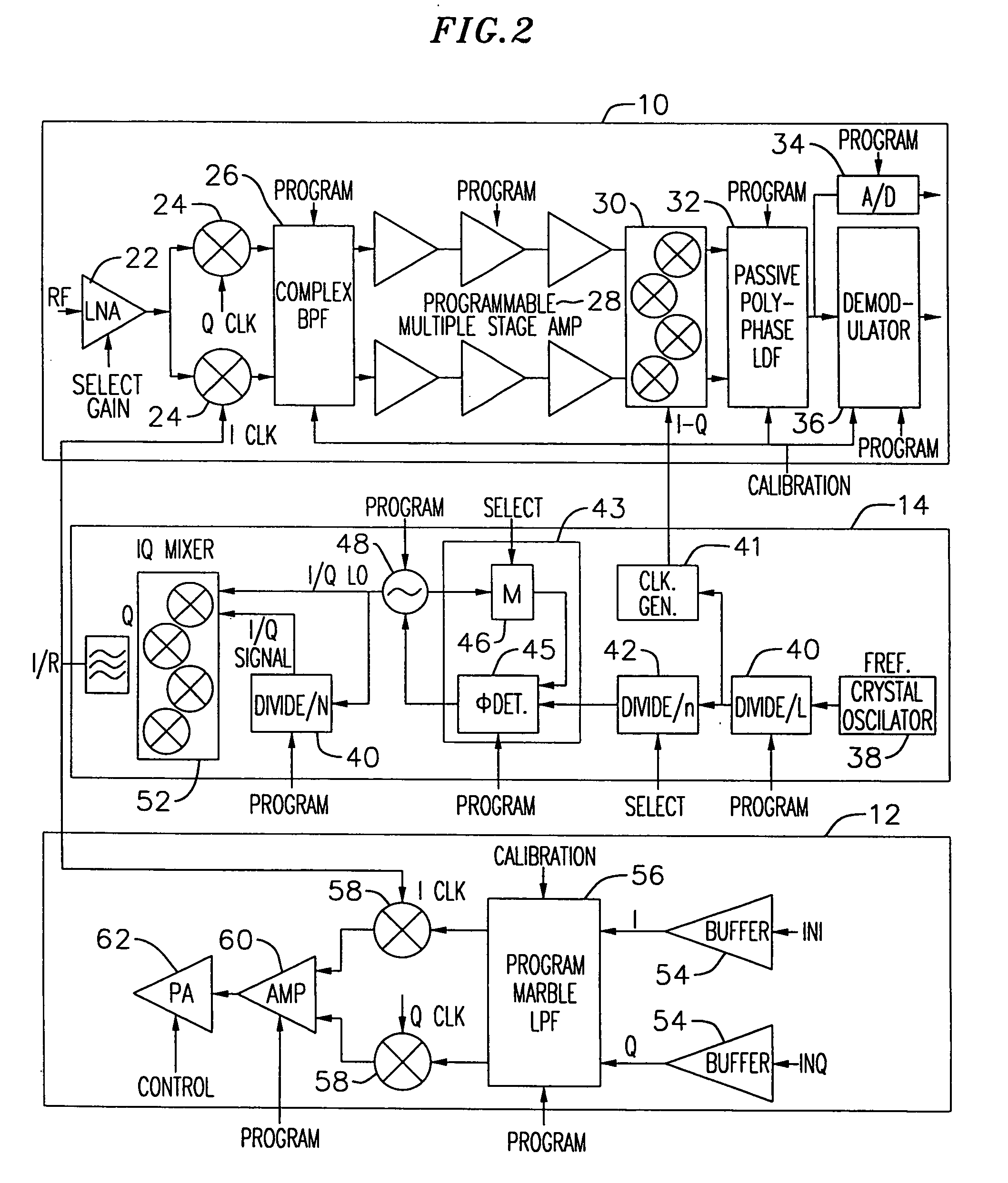 Adaptive radio transceiver with CMOS offset PLL