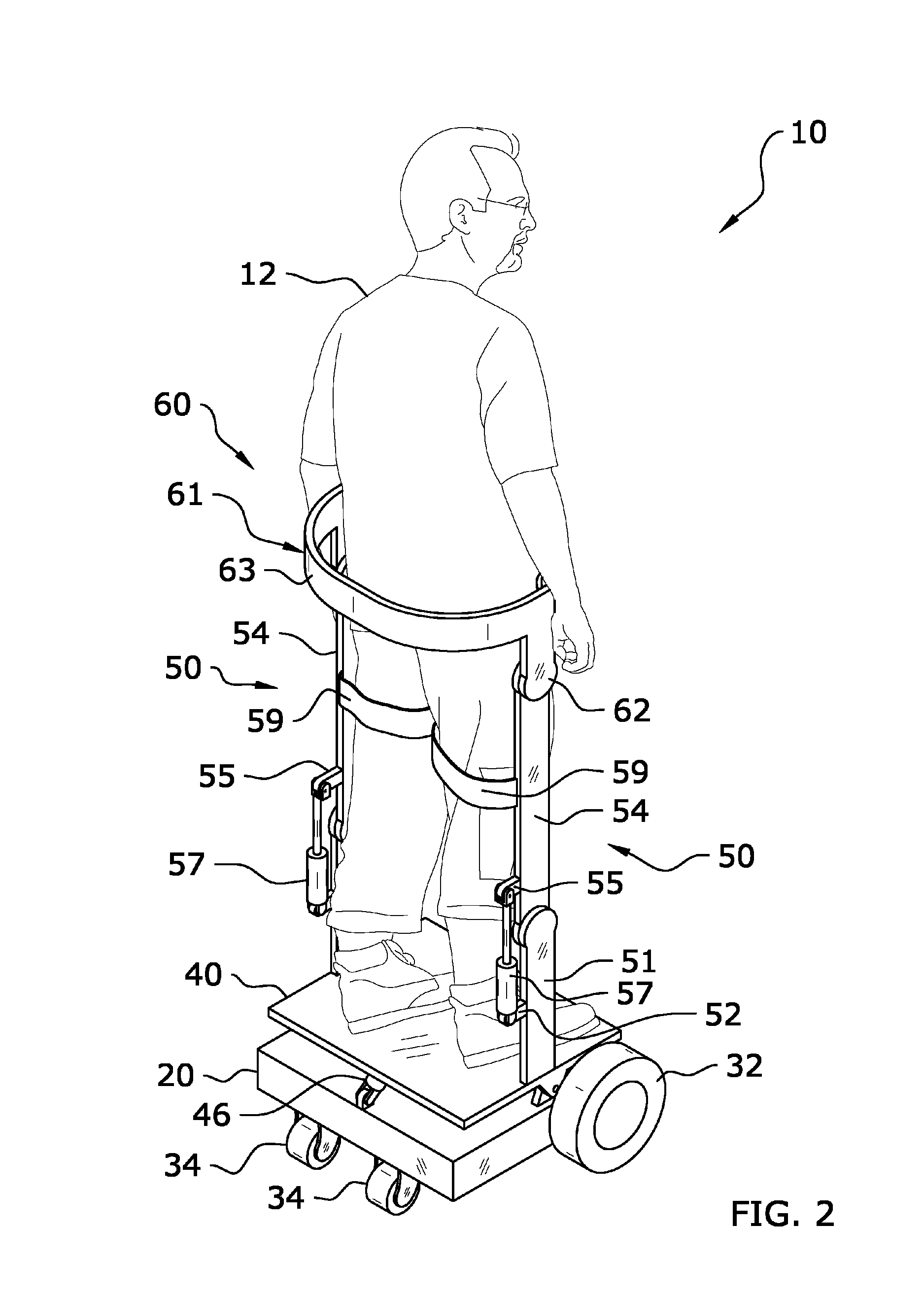 Mobile device for supporting a user in a standing, sitting, or kneeling position