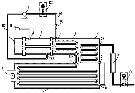 Gradual vapouration type high-energy-efficiency direct-flow steam injection boiler and method