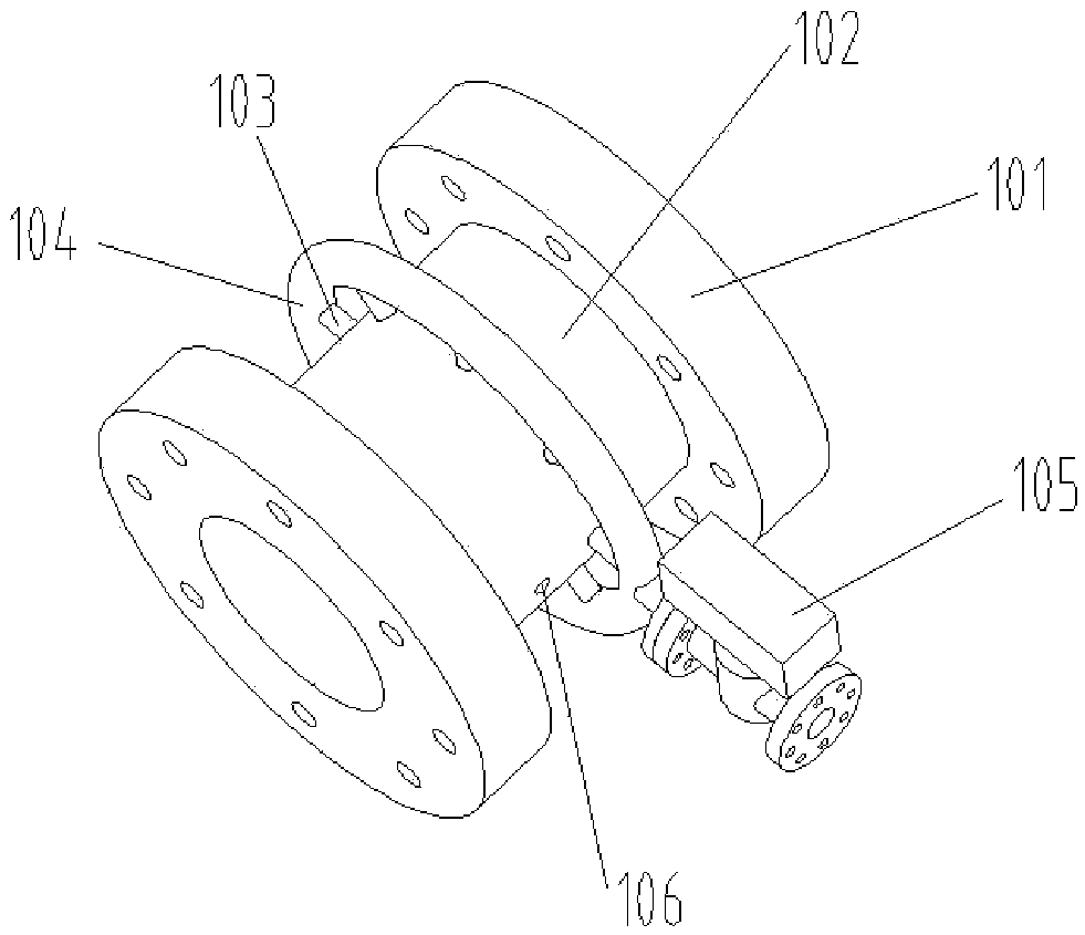 Switching device and inflating device for free piston shock tunnel compression pipe