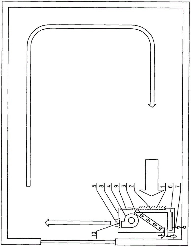 Water coil pipe driving side air-suction top-out-air variable-air-quantity perpendicular upward air curtain