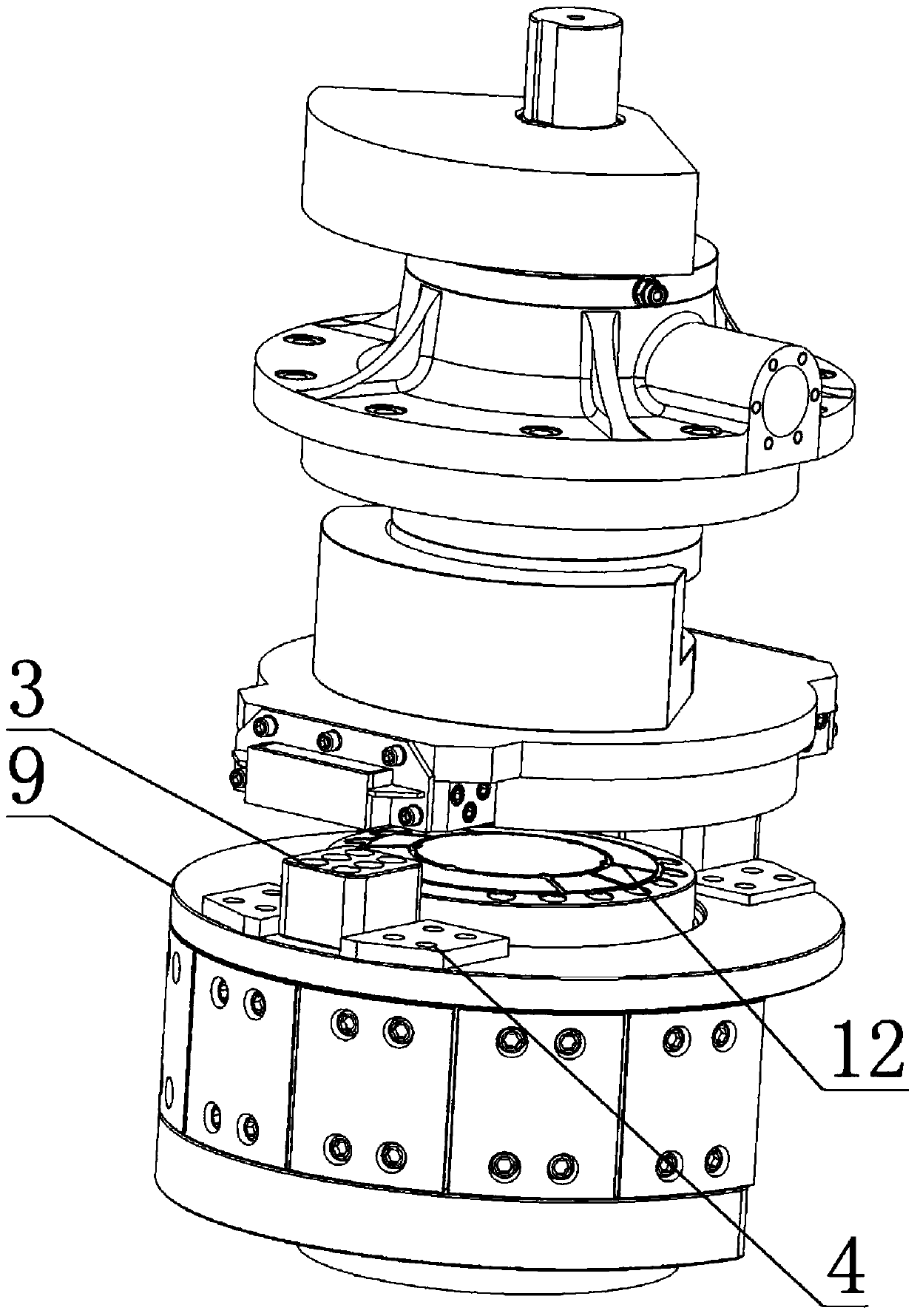 Inertia cone crusher connecting device, crusher and assembling method
