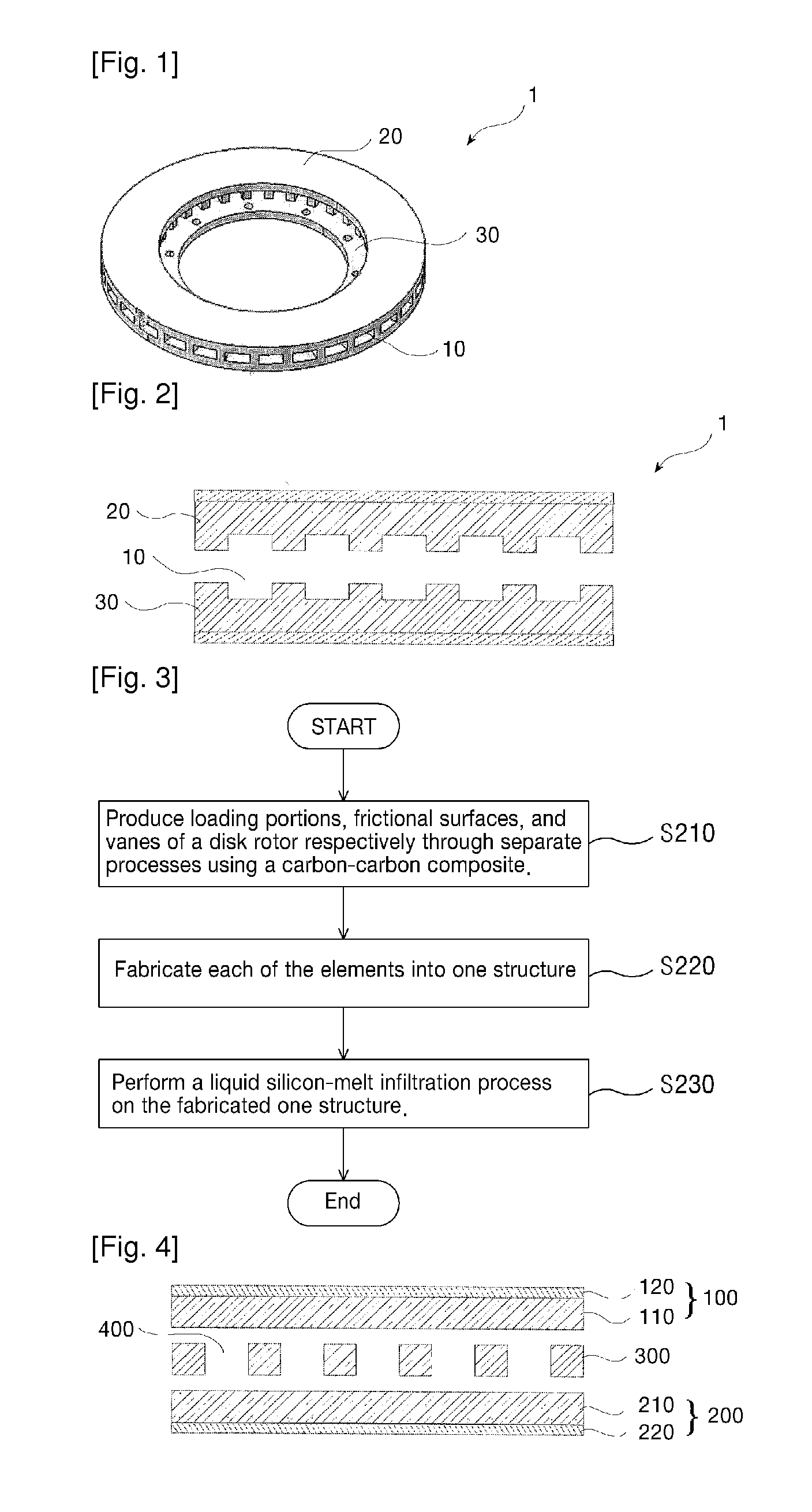 Method for manufacturing of ceramic brake disk rotor with internal cooling channel