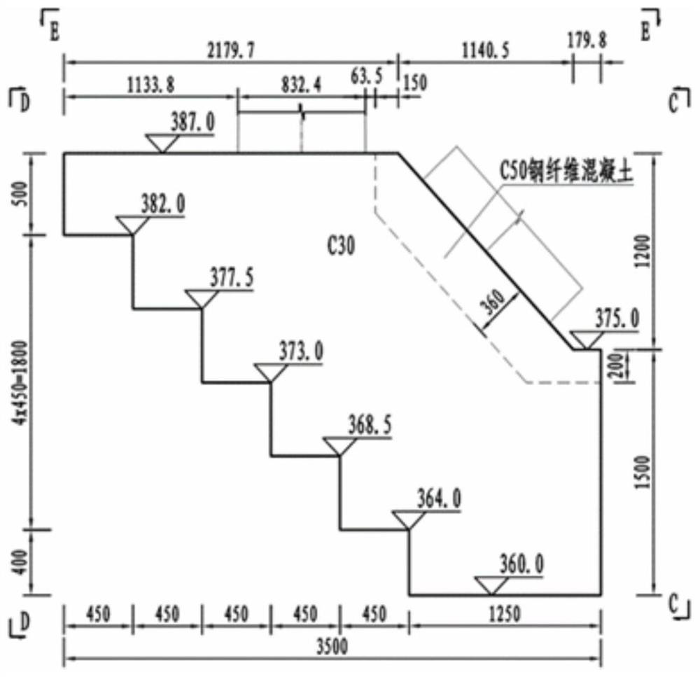 Control method for crack of large-volume concrete of arch support foundation of large-span stiff framework arch bridge