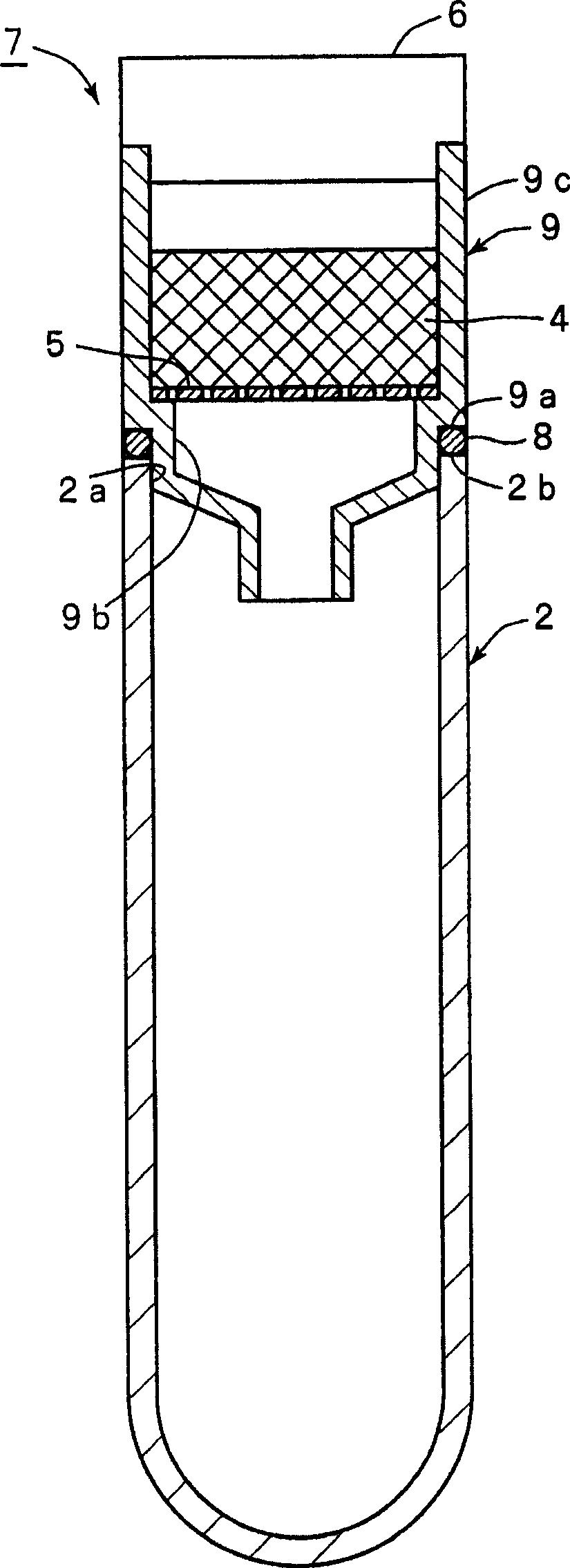 Filter apparatus and blood detection container