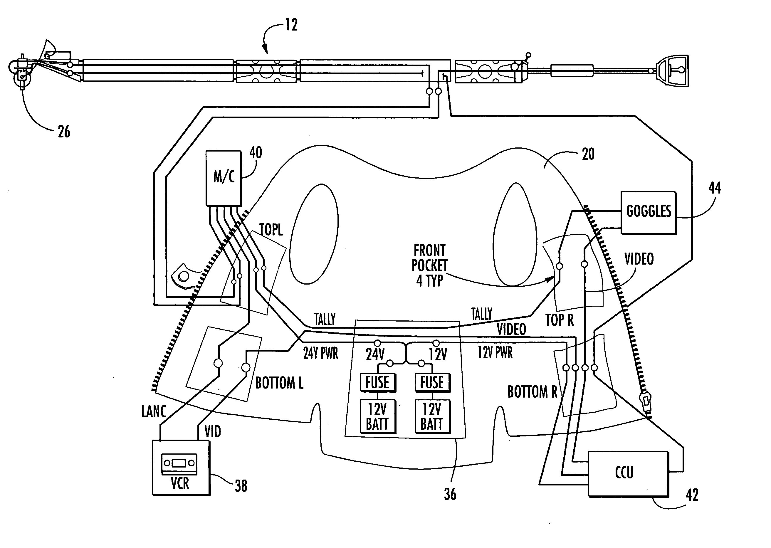 Operator supported remote camera positioning and control system with support vest