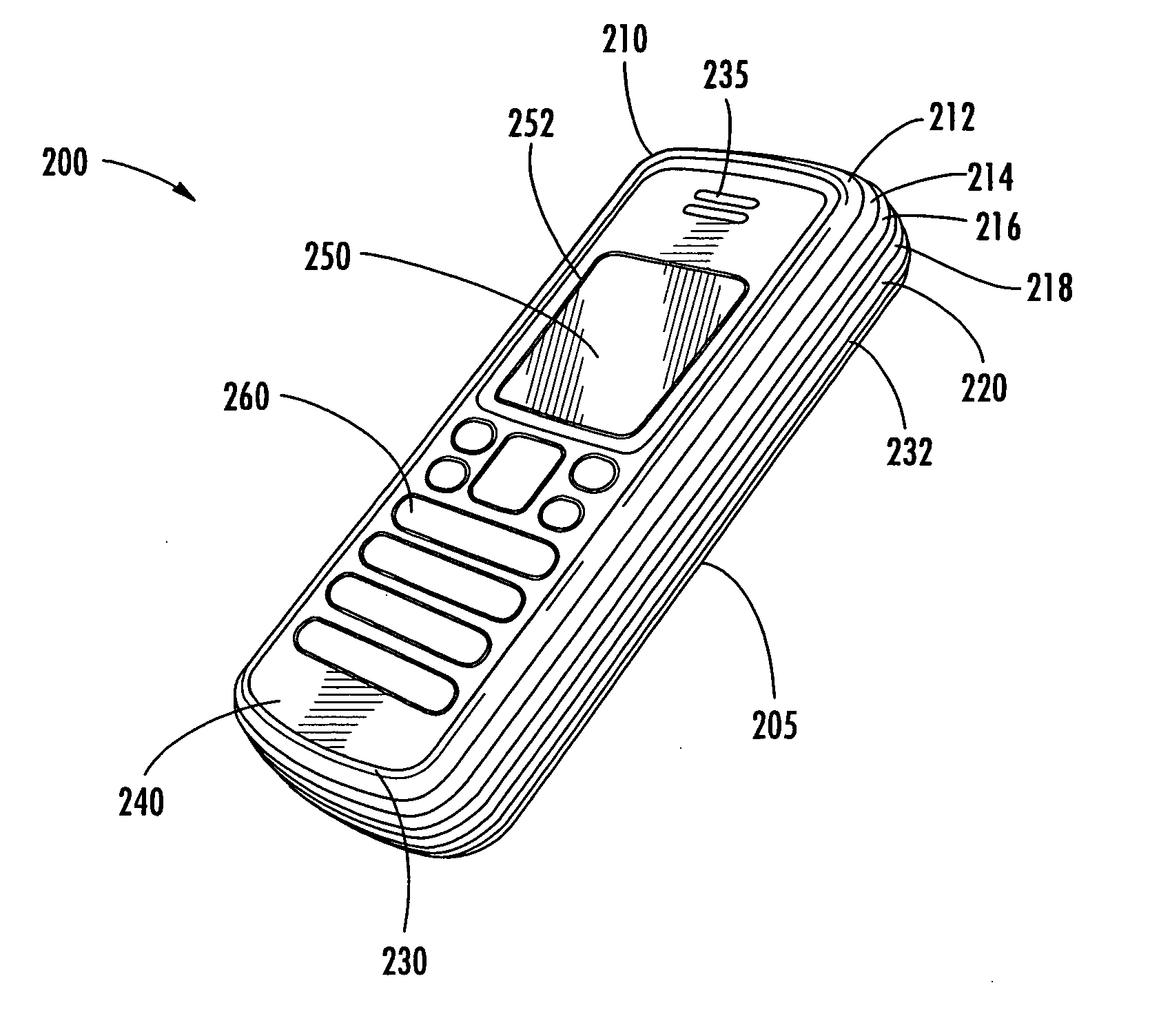 Mobile station body comprised of stacked elements