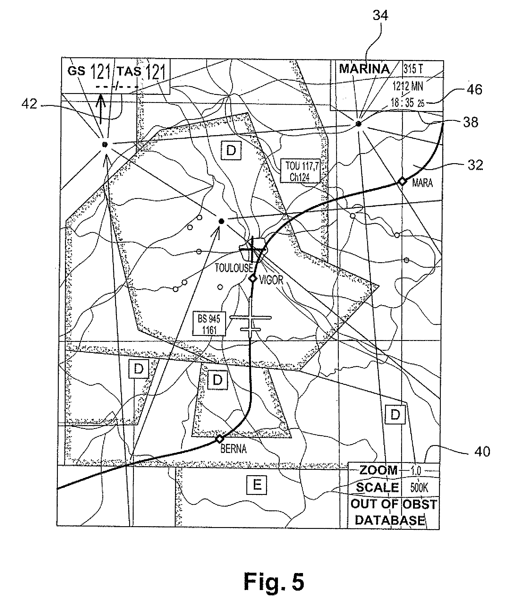 Method of displaying an image on a screen of an aircraft