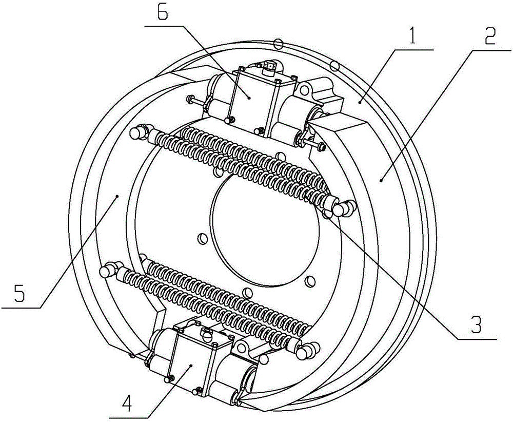 Drum type brake with automatic and continuous adjustable gap